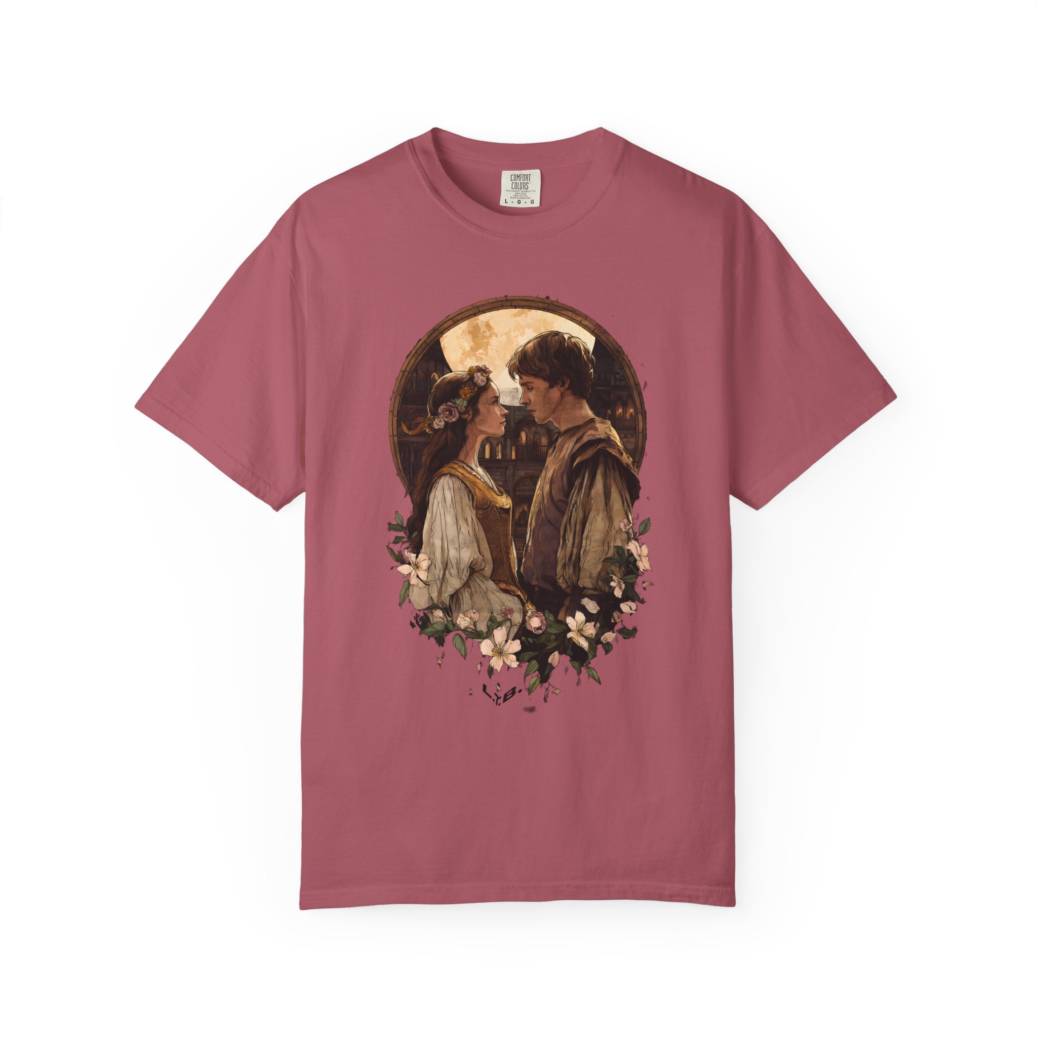 Vintage Romantic Art T-Shirt — Classic Lovers Portrait Valentine Tee - Image 14