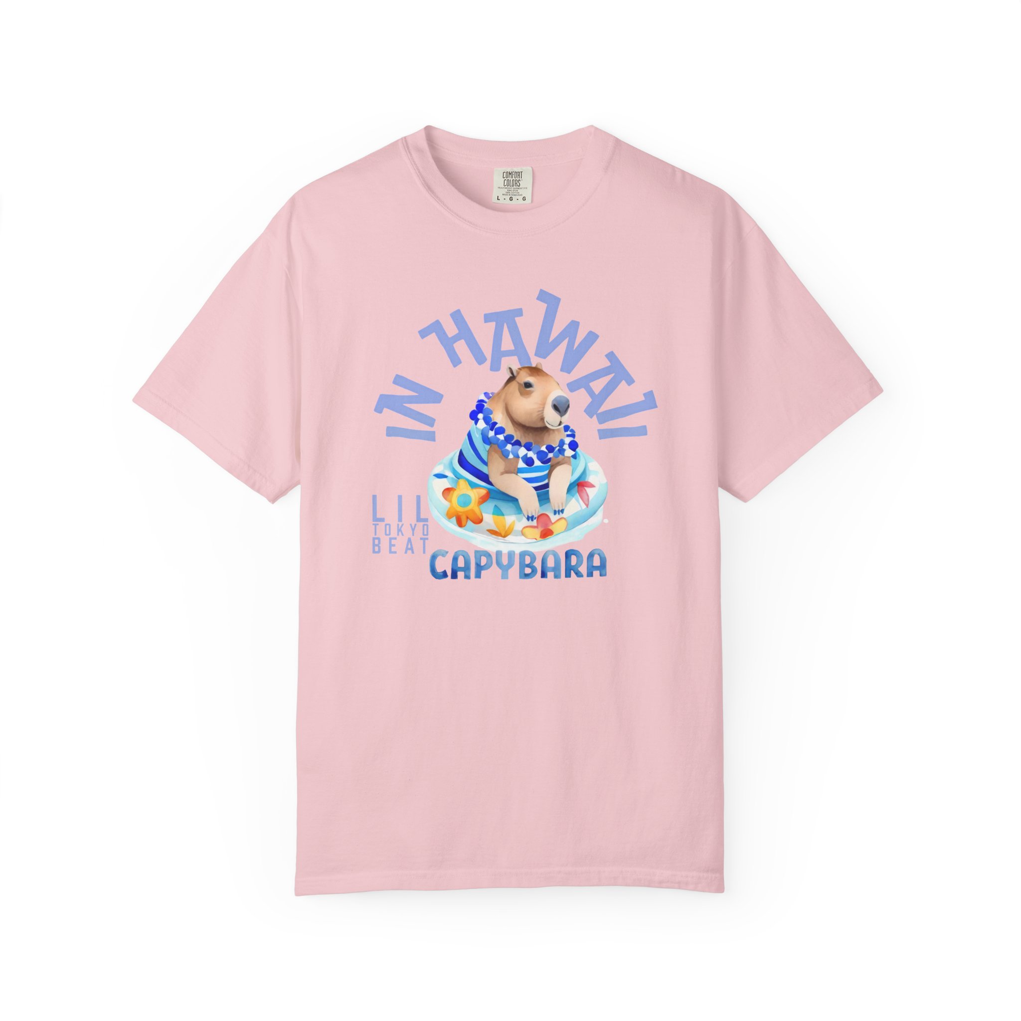 Capybara in Hawaii Unisex T-shirt - Cute Pool Float Graphic Tee, Lil Tokyo Beat Tropical Shirt, Summer Animal Top, Beach Vacation Apparel, t7 - Image 3
