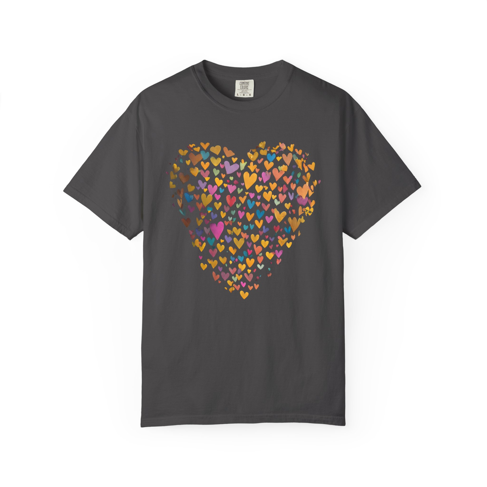 Colorful Heart Collage T-Shirt – Cute Valentine Love Art Tee Gift - Image 9