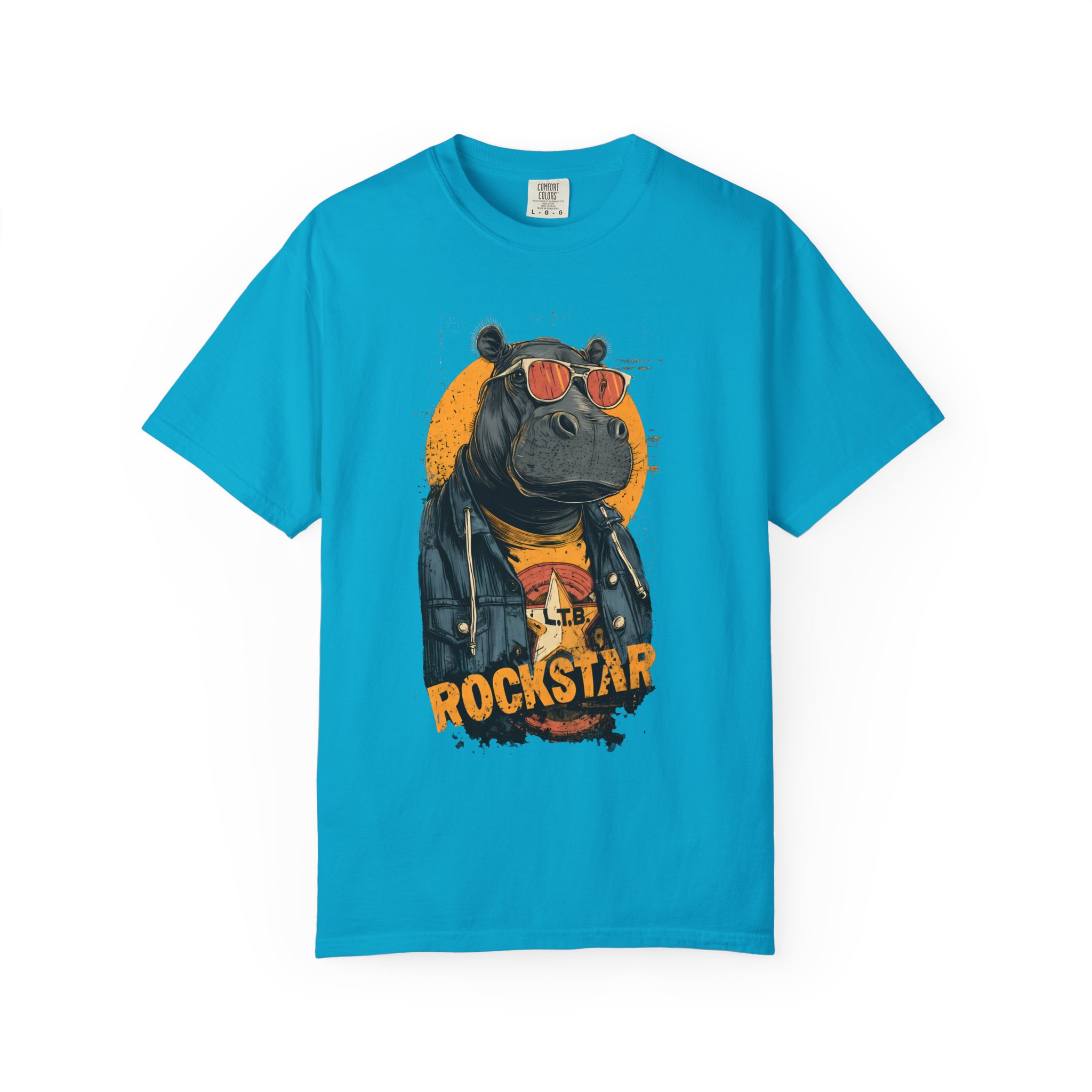 Rockstar Hippo Graphic T-Shirt — Cool Animal Music Tee - Image 7