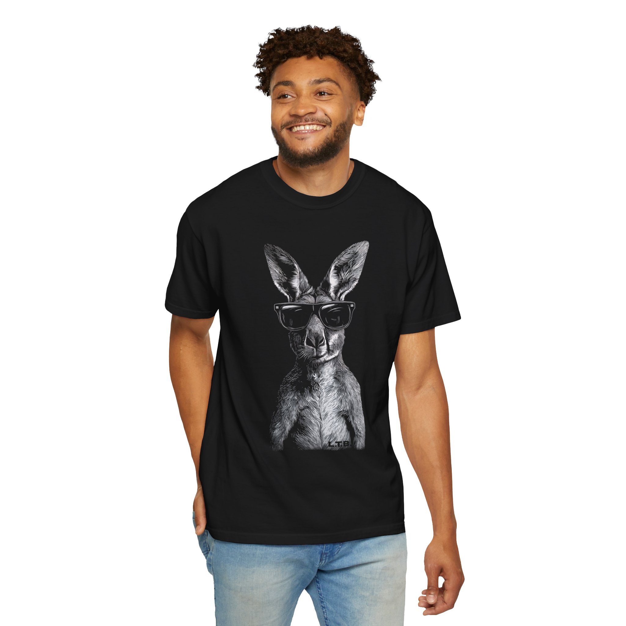Kangaroo Sunglasses Vintage Graphic T-Shirt — Cool Retro Animal Tee - Image 2