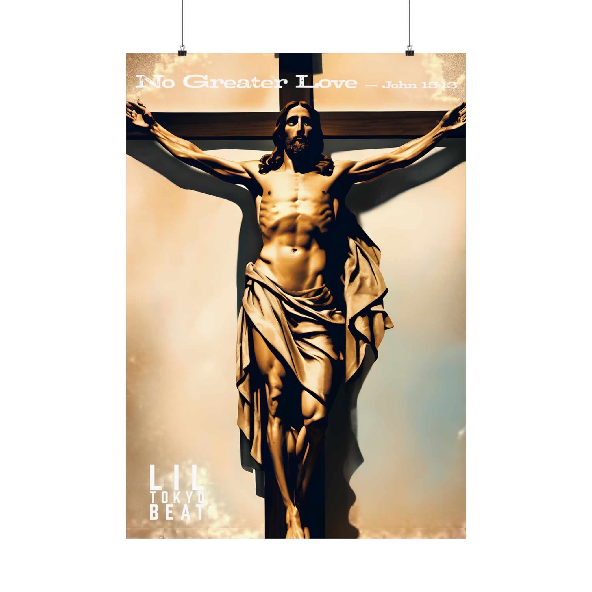 Crucifixion Matte Poster — "No Greater Love" John 15:13 Religious Wall Art - Image 15