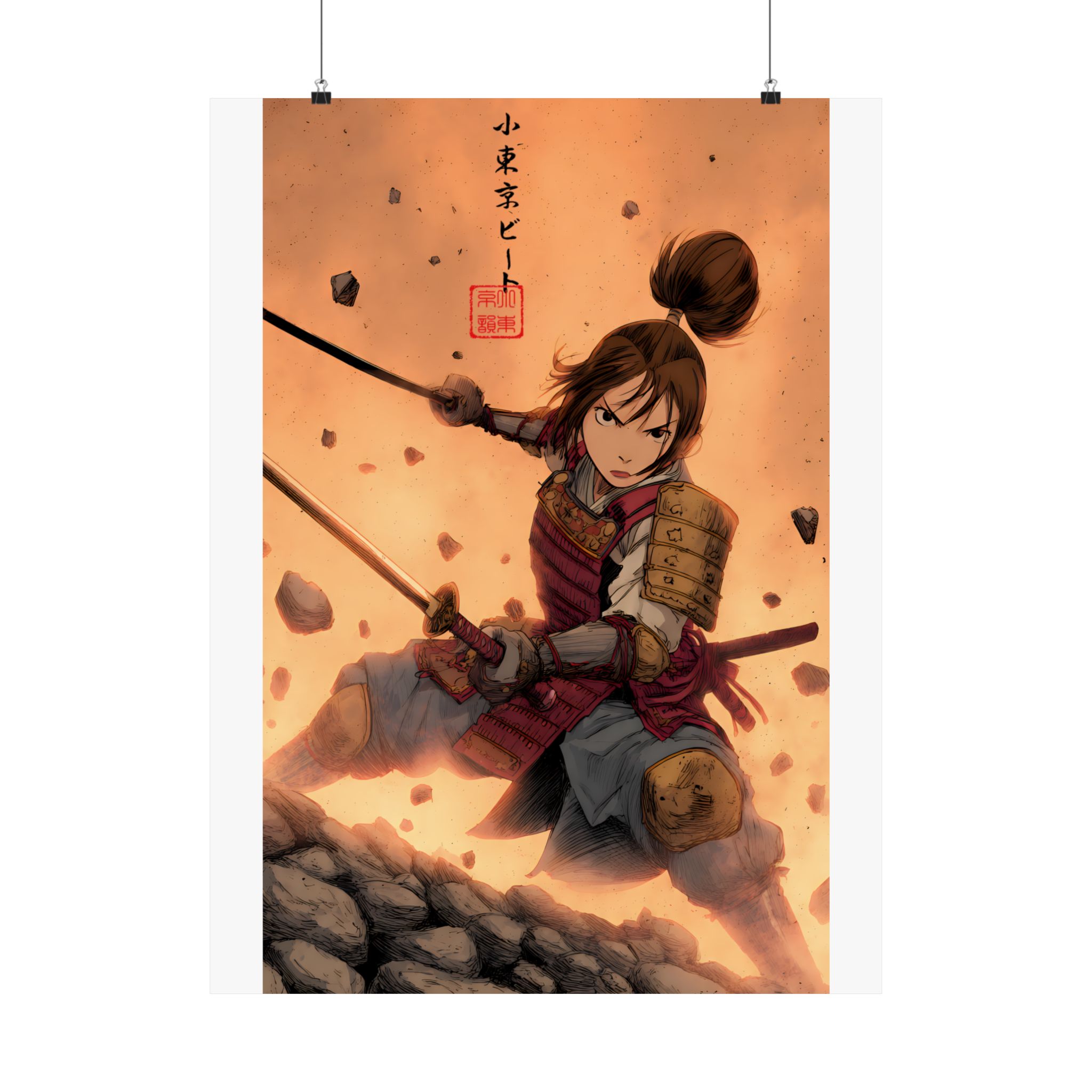 Samurai Girl Battle Matte Poster — Anime Warrior Action Vertical Wall Art - Image 12