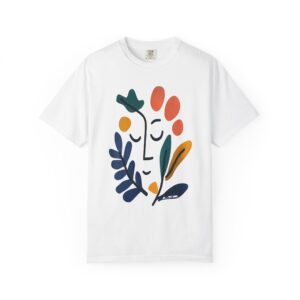 Abstract Floral Face T-Shirt — Minimalist Botanical Graphic Tee