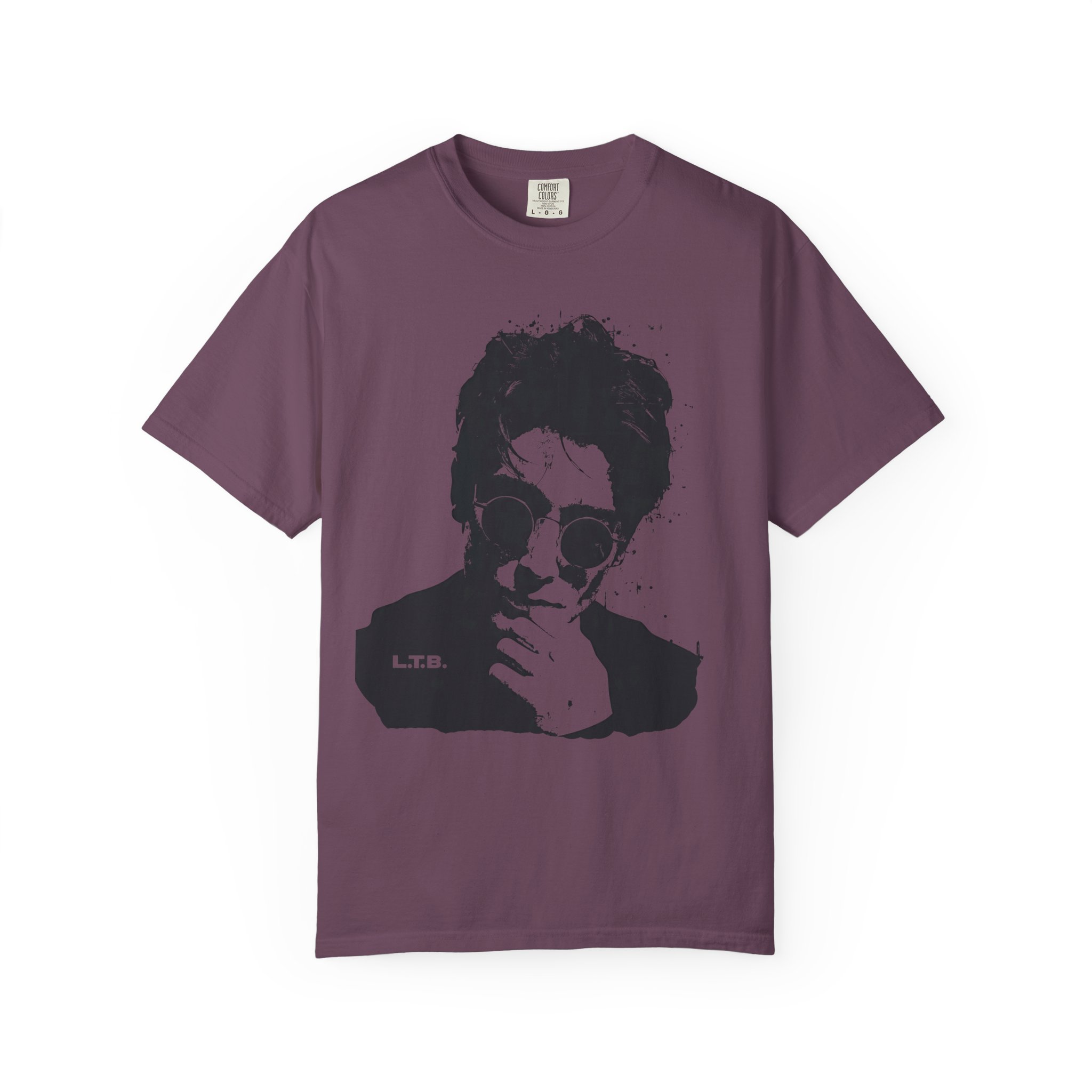 Monochrome Rock-Style Portrait T-Shirt | Minimal Thinker Graphic Art Tee - Image 13