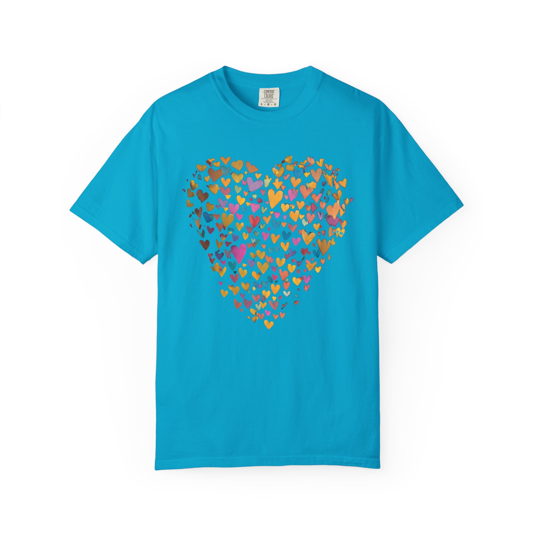 Colorful Heart Collage T-Shirt – Cute Valentine Love Art Tee Gift - Image 7