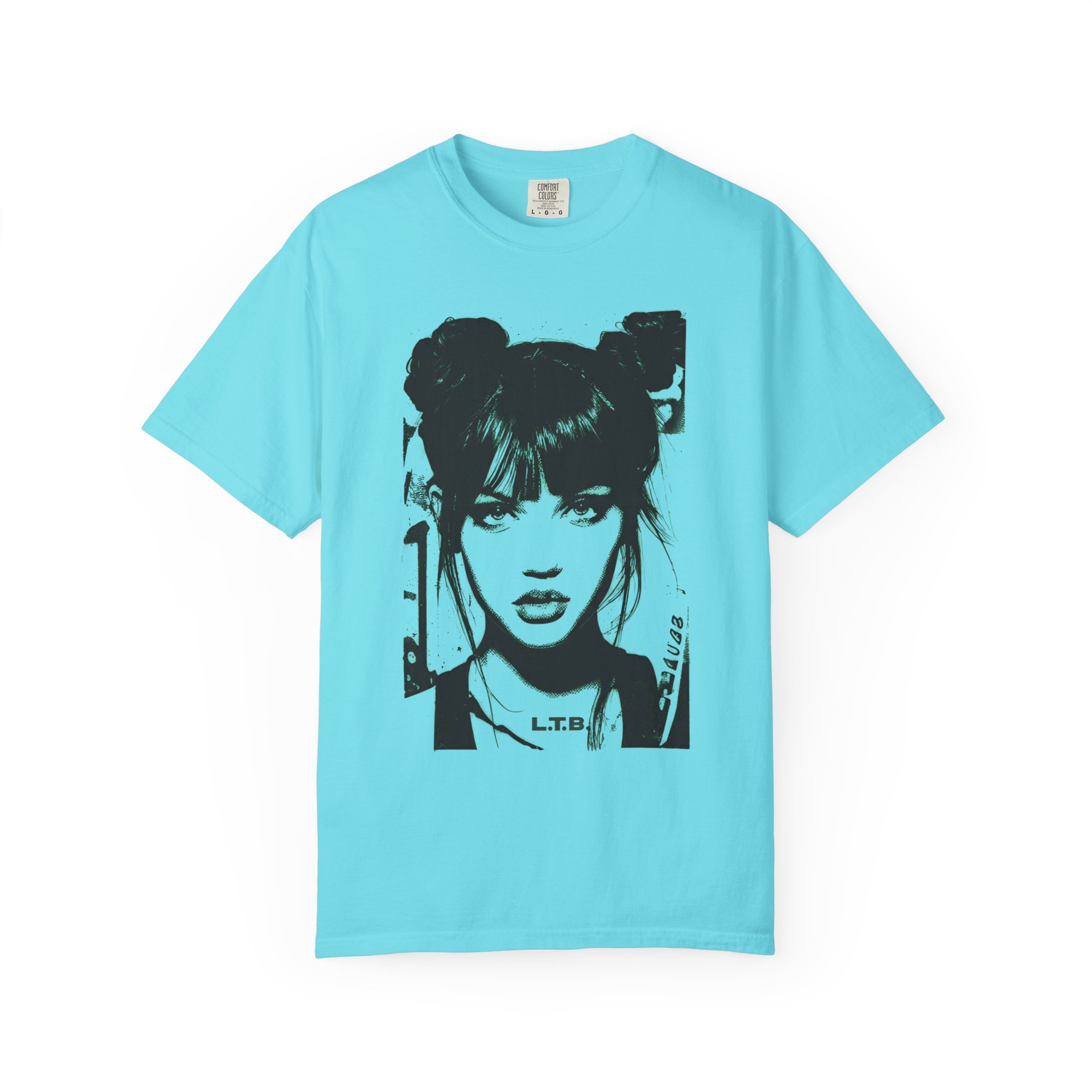 Graphic Portrait T‑Shirt — Black & White Femme Art Tee - Image 7