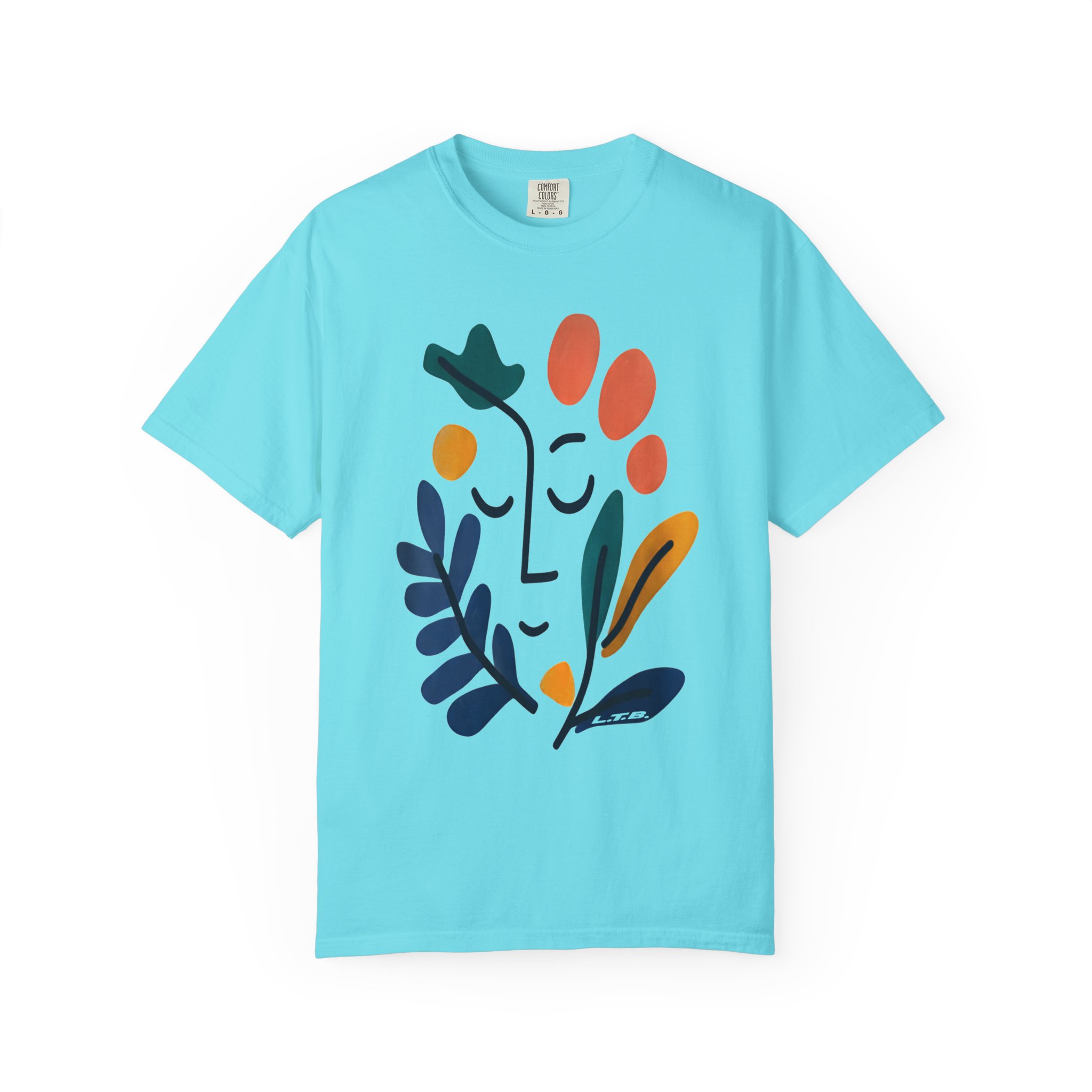 Abstract Floral Face T-Shirt — Minimalist Botanical Graphic Tee - Image 7