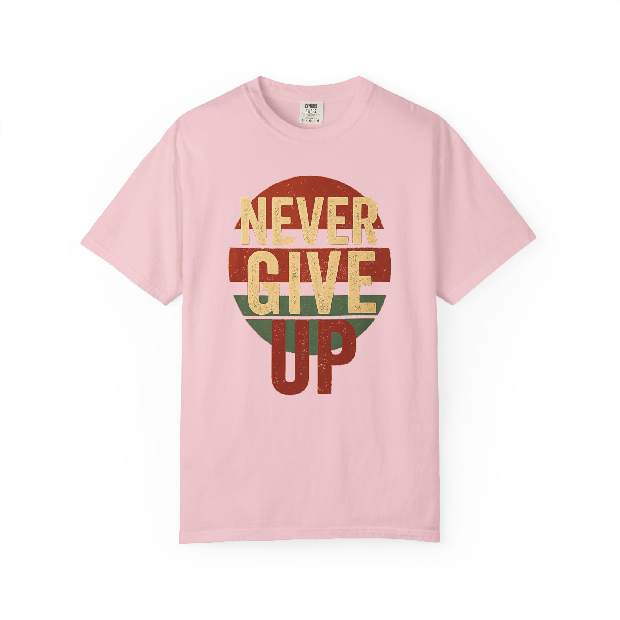 Never Give Up T-Shirt — Vintage Striped Motivational Tee - Image 13
