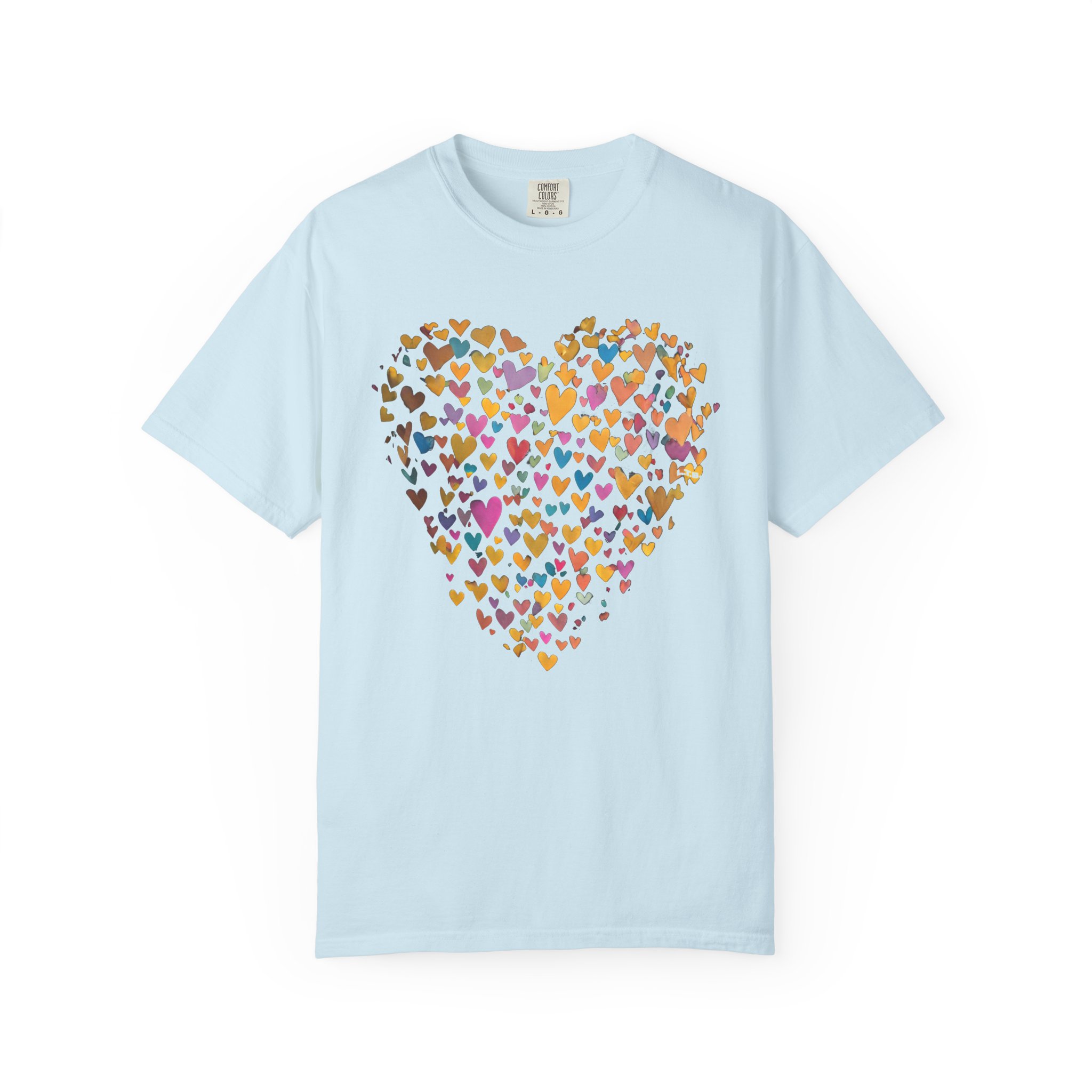 Colorful Heart Collage T-Shirt – Cute Valentine Love Art Tee Gift - Image 8