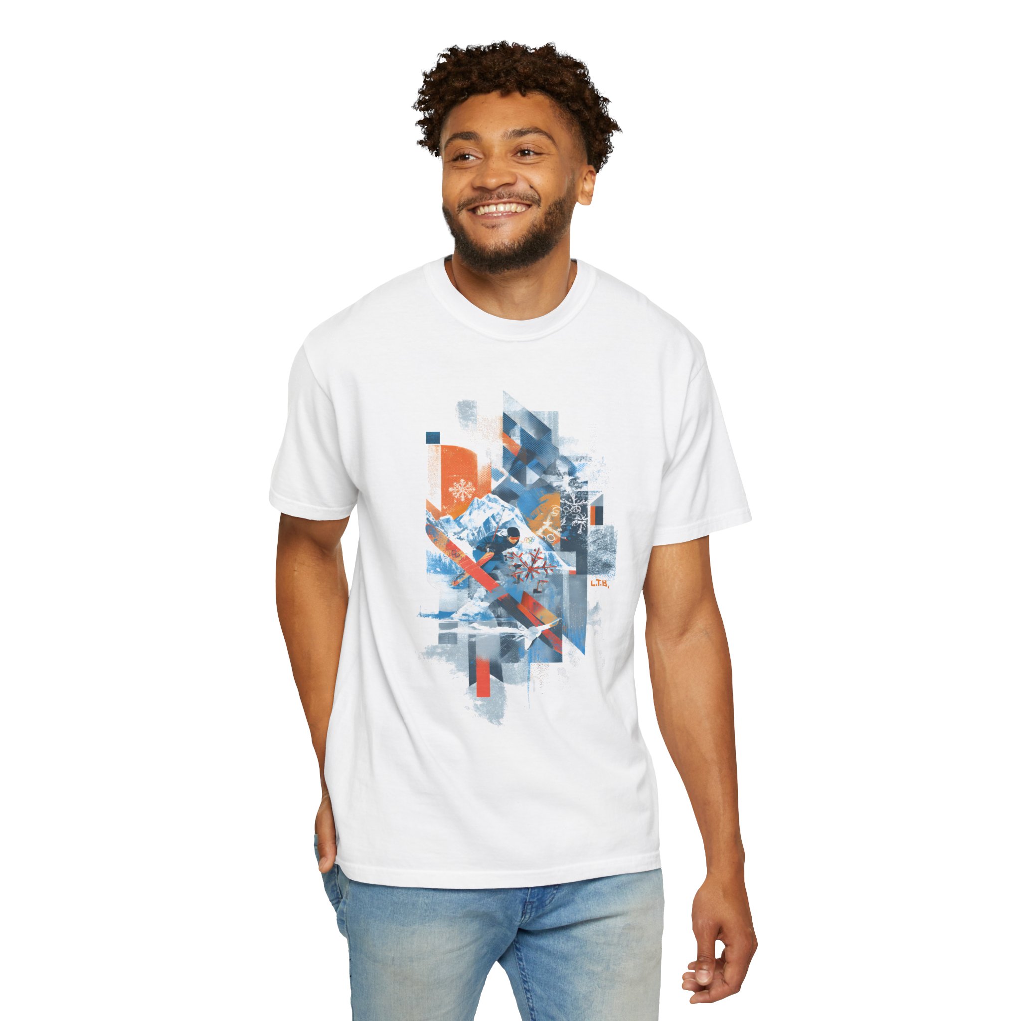 Abstract Ski Graphic Tee | Alpine Streetwear T-Shirt - Image 2
