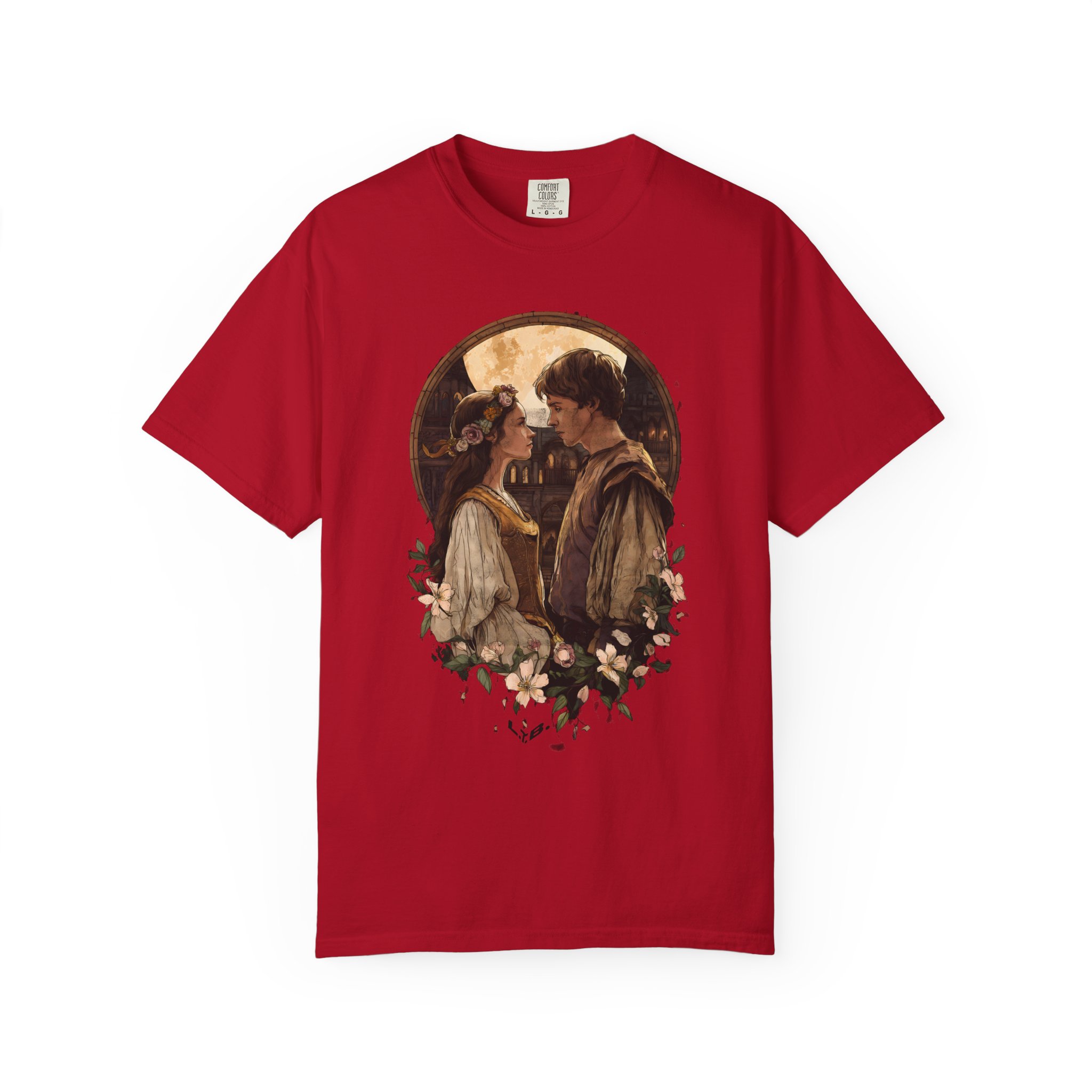 Vintage Romantic Art T-Shirt — Classic Lovers Portrait Valentine Tee - Image 15