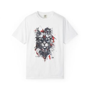 Hipster Cat T-Shirt — Geometric Cat with Glasses Graphic Tee