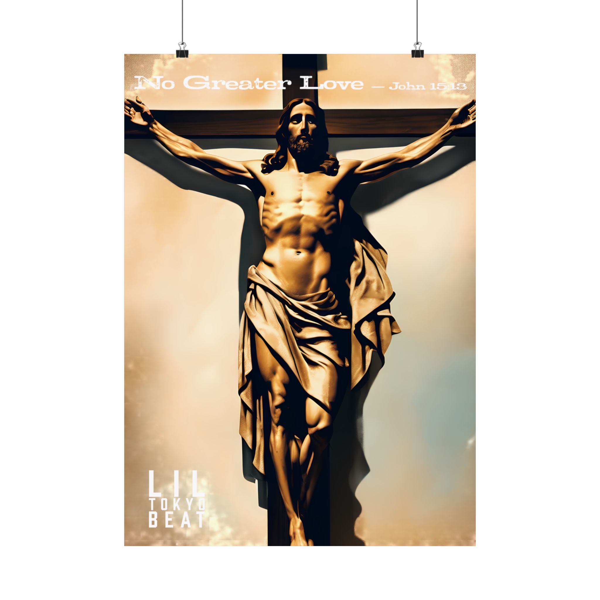 Crucifixion Matte Poster — "No Greater Love" John 15:13 Religious Wall Art - Image 9