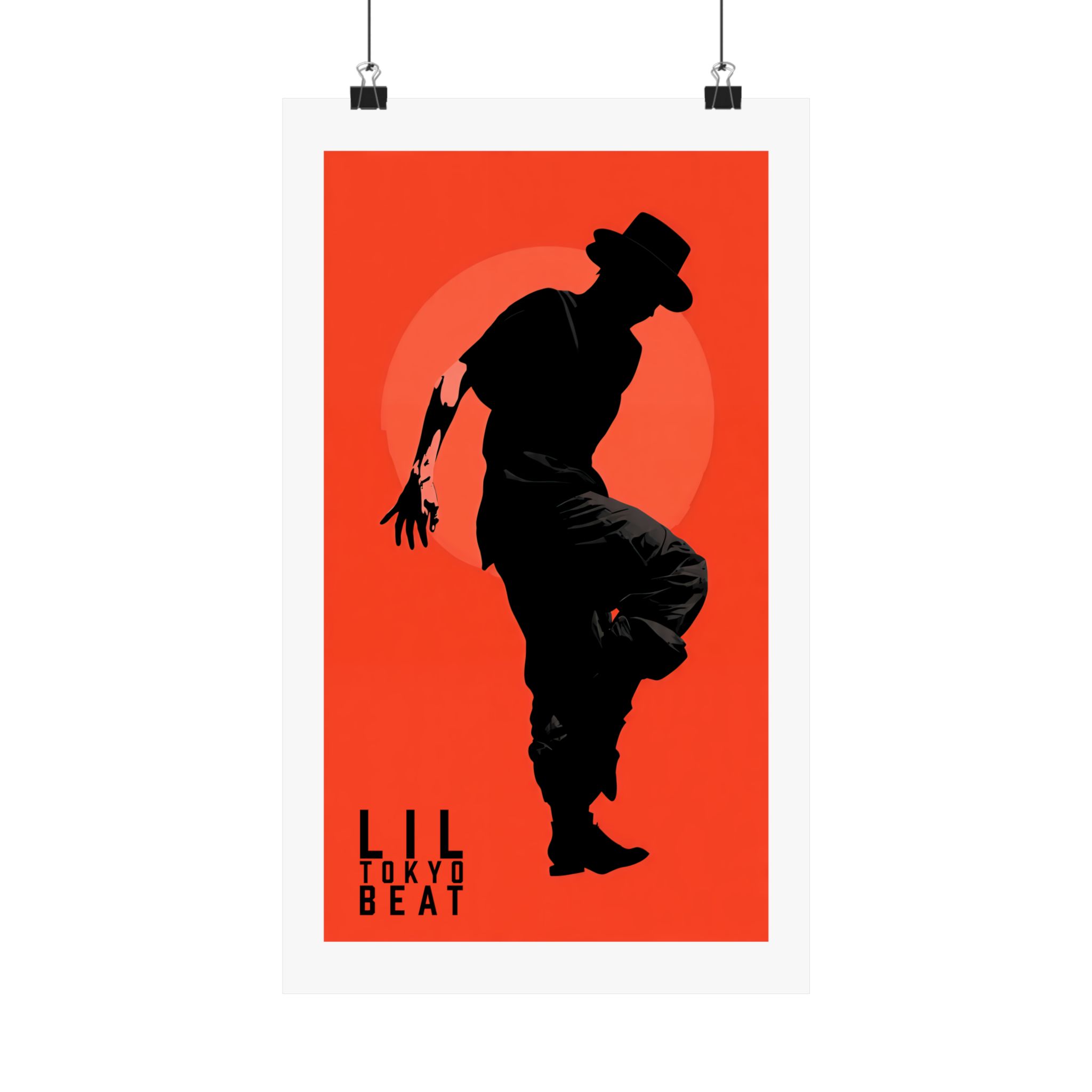 Modern Street Dancer Silhouette Poster | Bold Red Wall Art Print - Image 3