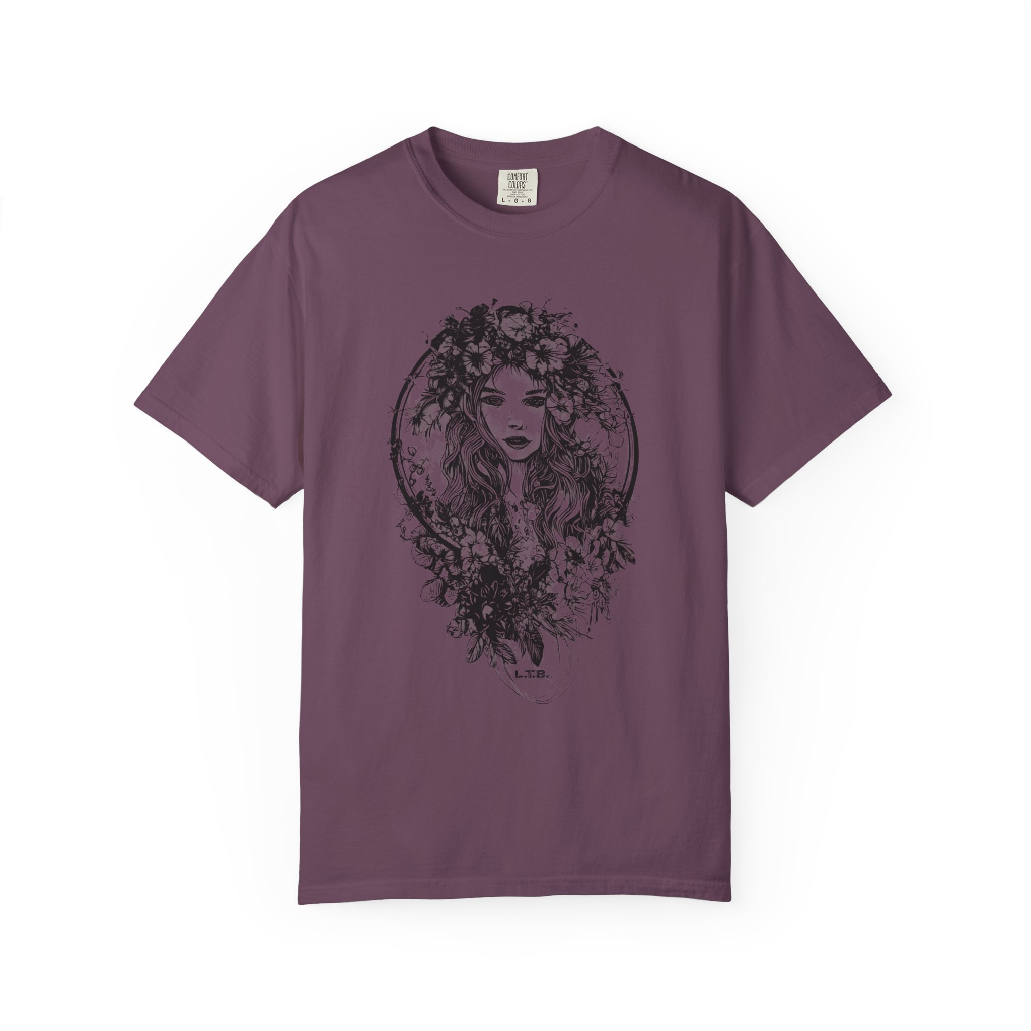 Floral Muse Portrait T-Shirt — Elegant Botanical Art Graphic Tee - Image 14