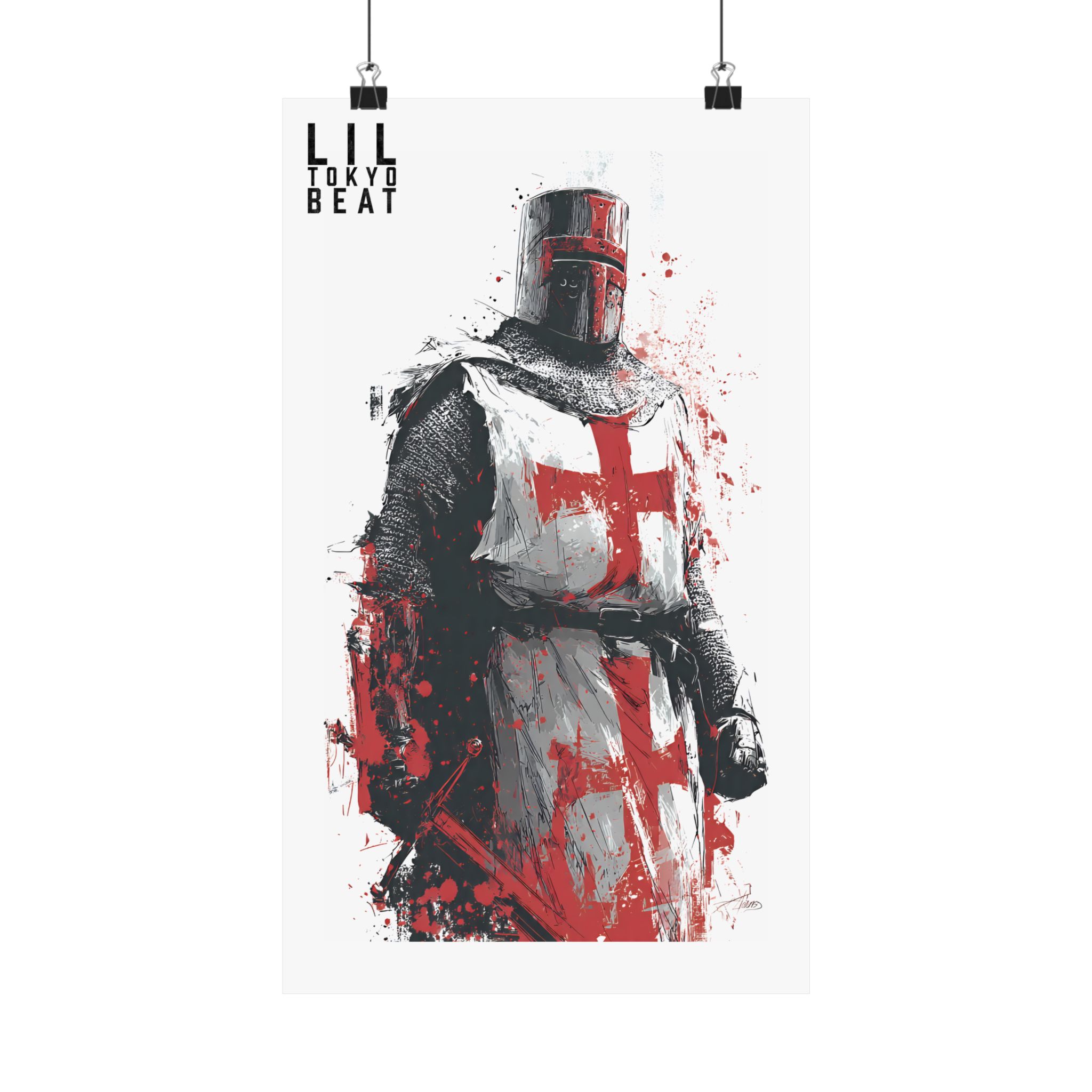 Crusader Knight Matte Poster — Medieval Templar Art Print - Image 2