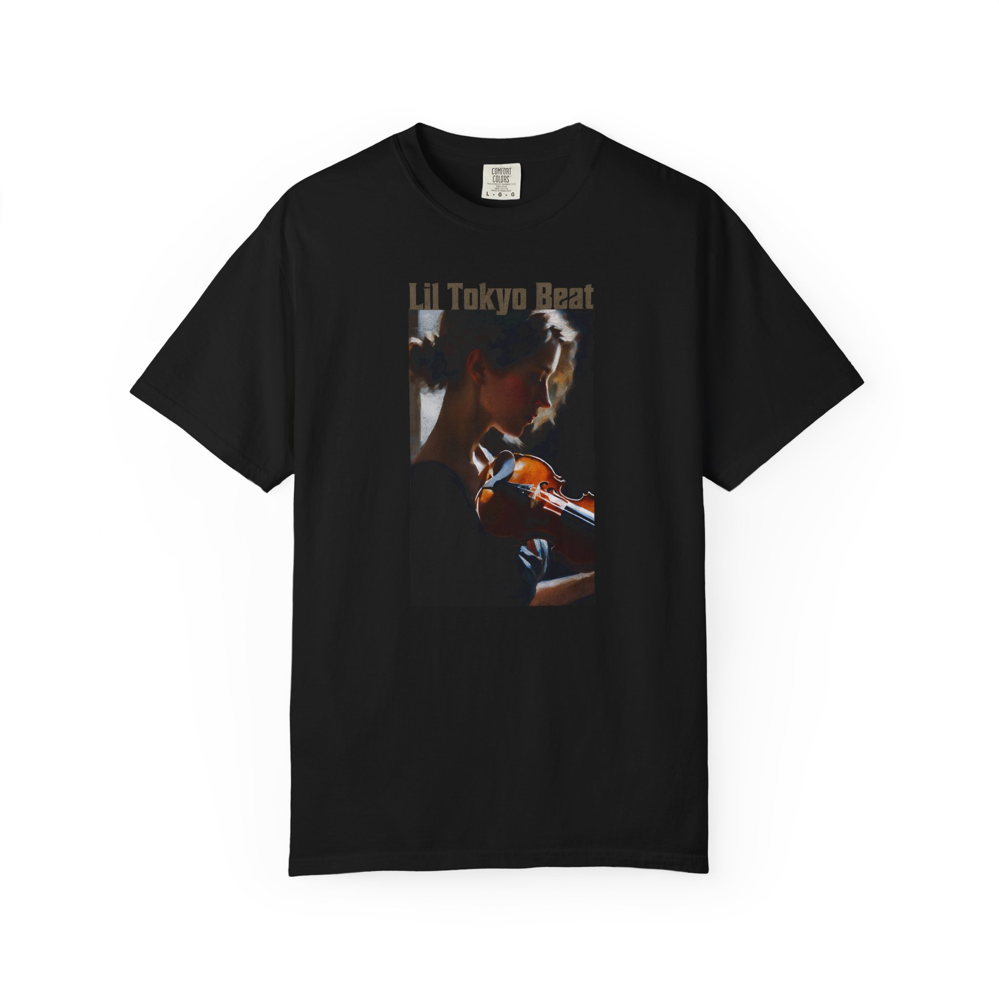 Lil Tokyo Beat Violin Art Tee, grunge Rust Color t-shirts, Emotional Music-Inspired Streetwear, Everyday Wear, t0 - Image 10