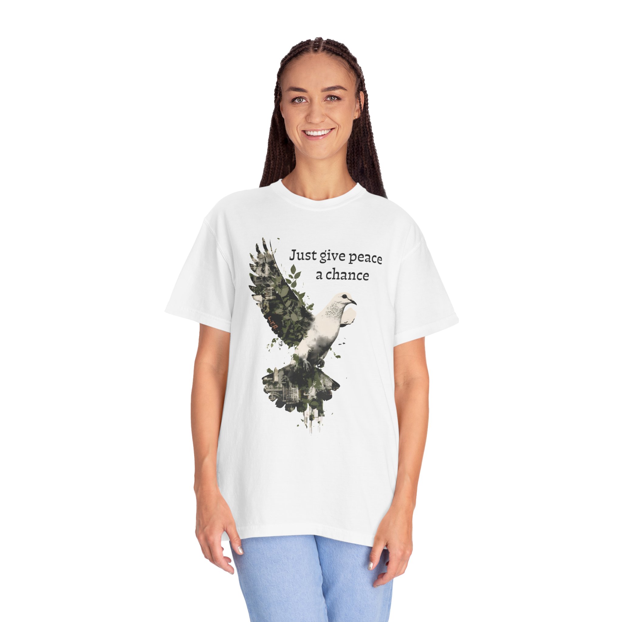 Just Give Peace a Chance T-Shirt – Dove Graphic Tee - Image 2