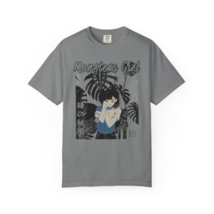 Monstera Girl Graphic T-Shirt – Japanese Aesthetic Streetwear | Nature Art Graphic Tee, t0