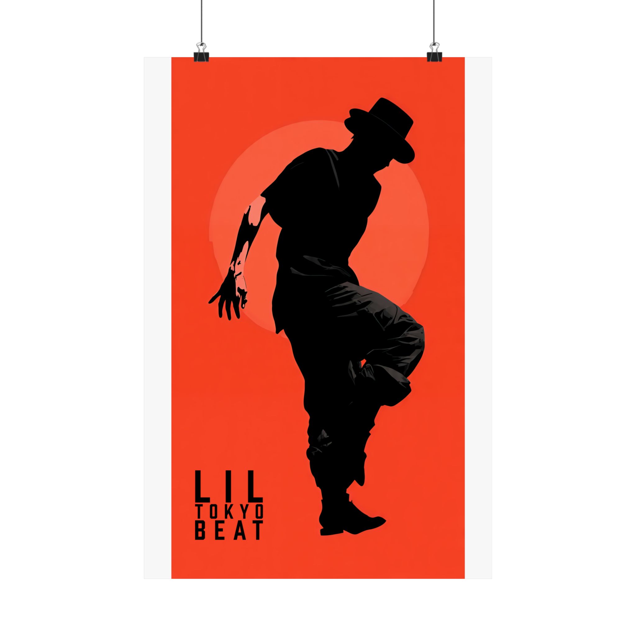 Modern Street Dancer Silhouette Poster | Bold Red Wall Art Print - Image 11