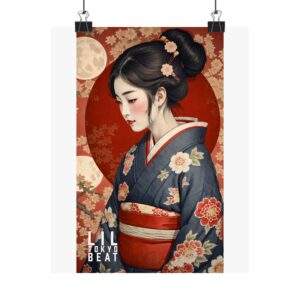 Elegant Japanese Art Poster - Matte Vertical Wall Decor, Asian Home Decor, Cultural Gift, Unique Wall Art, Vintage Aesthetic