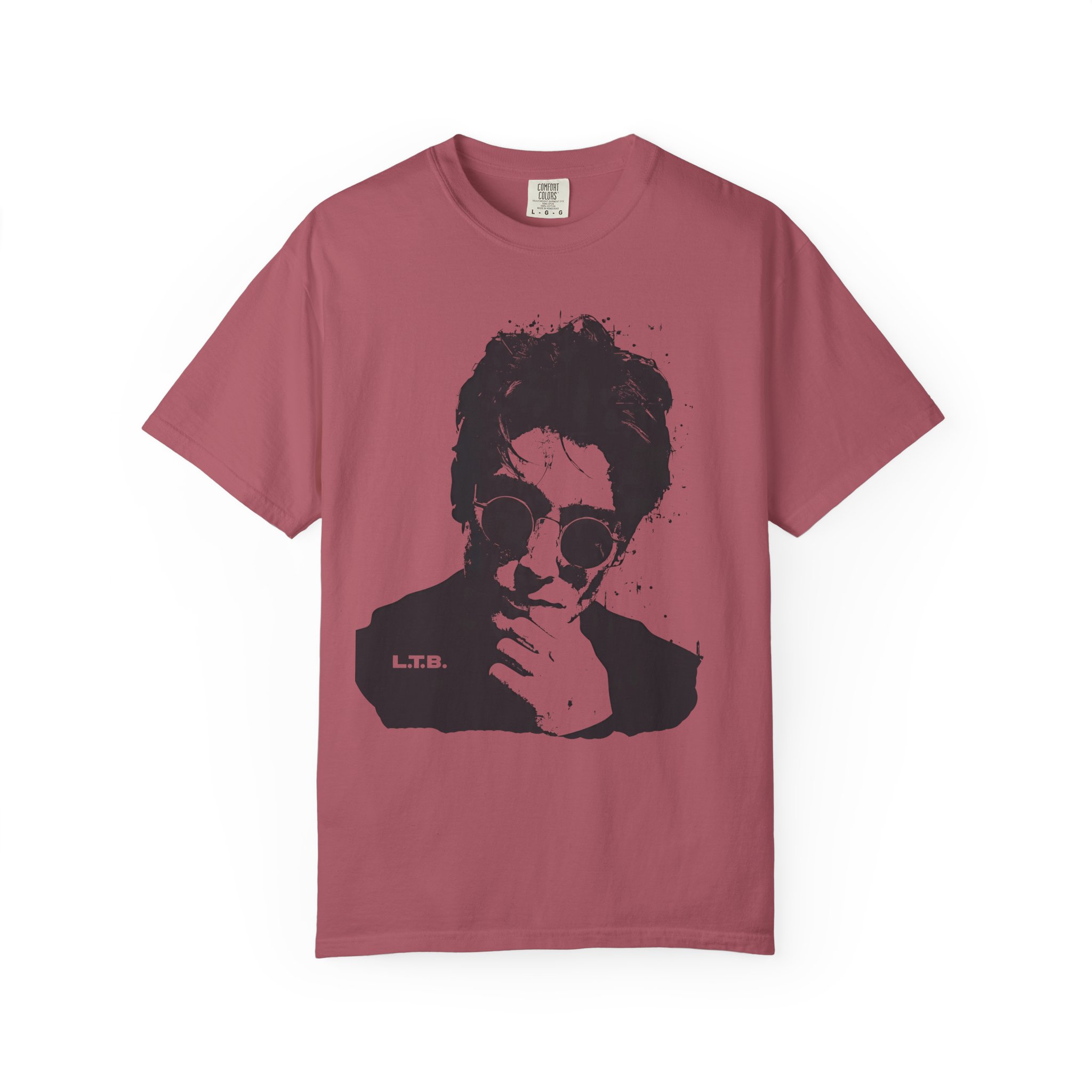 Monochrome Rock-Style Portrait T-Shirt | Minimal Thinker Graphic Art Tee - Image 14