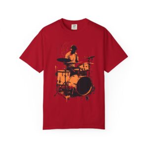 Drummer Silhouette T-Shirt — Vintage Band Music Tee for Musicians & Fans