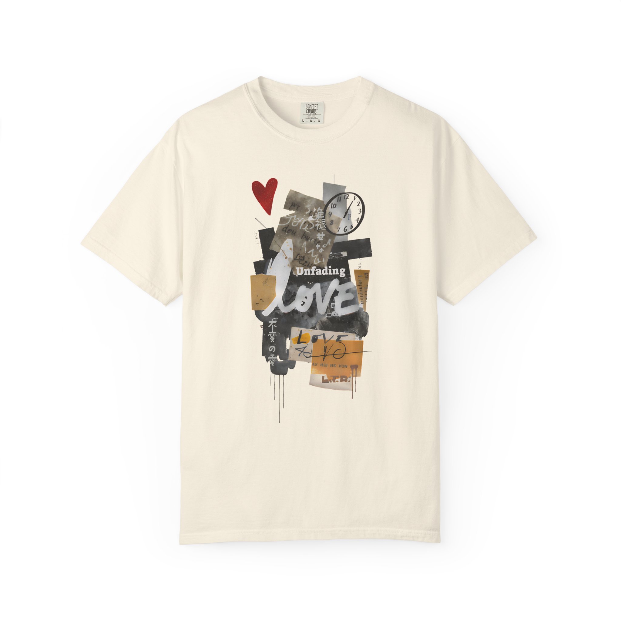 Unfading Love T-Shirt – Artistic Collage Graphic Tee - Image 3
