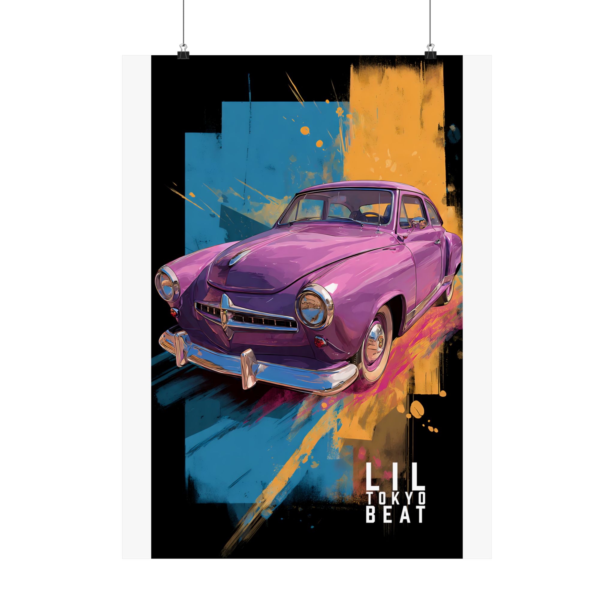 Retro Purple Classic Car Poster — Pop Art Vintage Auto Wall Decor - Image 13