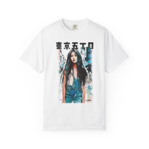 Tokyo Go-chome Street Girl Graphic Tee – Japanese Urban Art T-Shirt K.A.T. Style