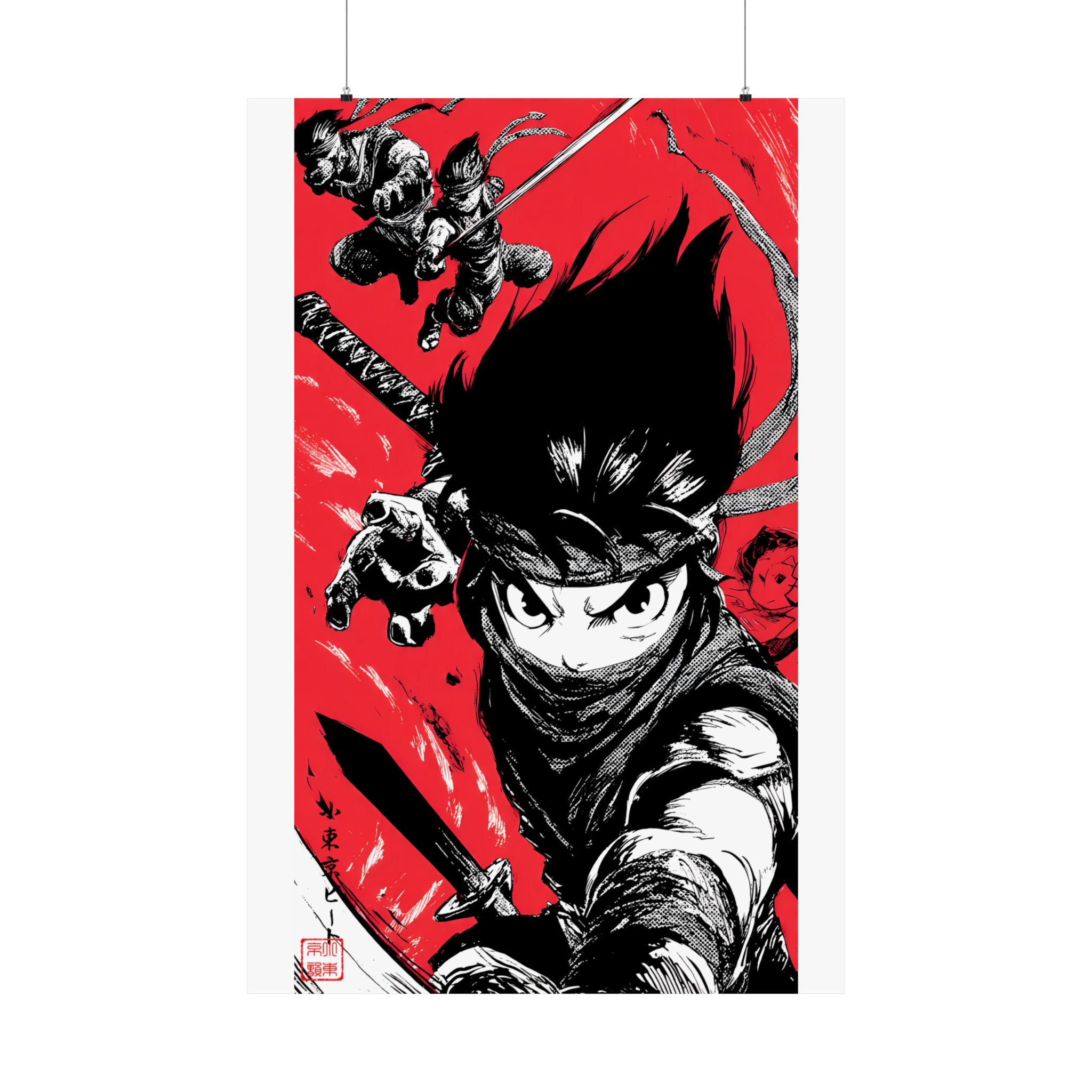 Ninja Anime Matte Poster — Red & Black Action Vertical Art Print - Image 11