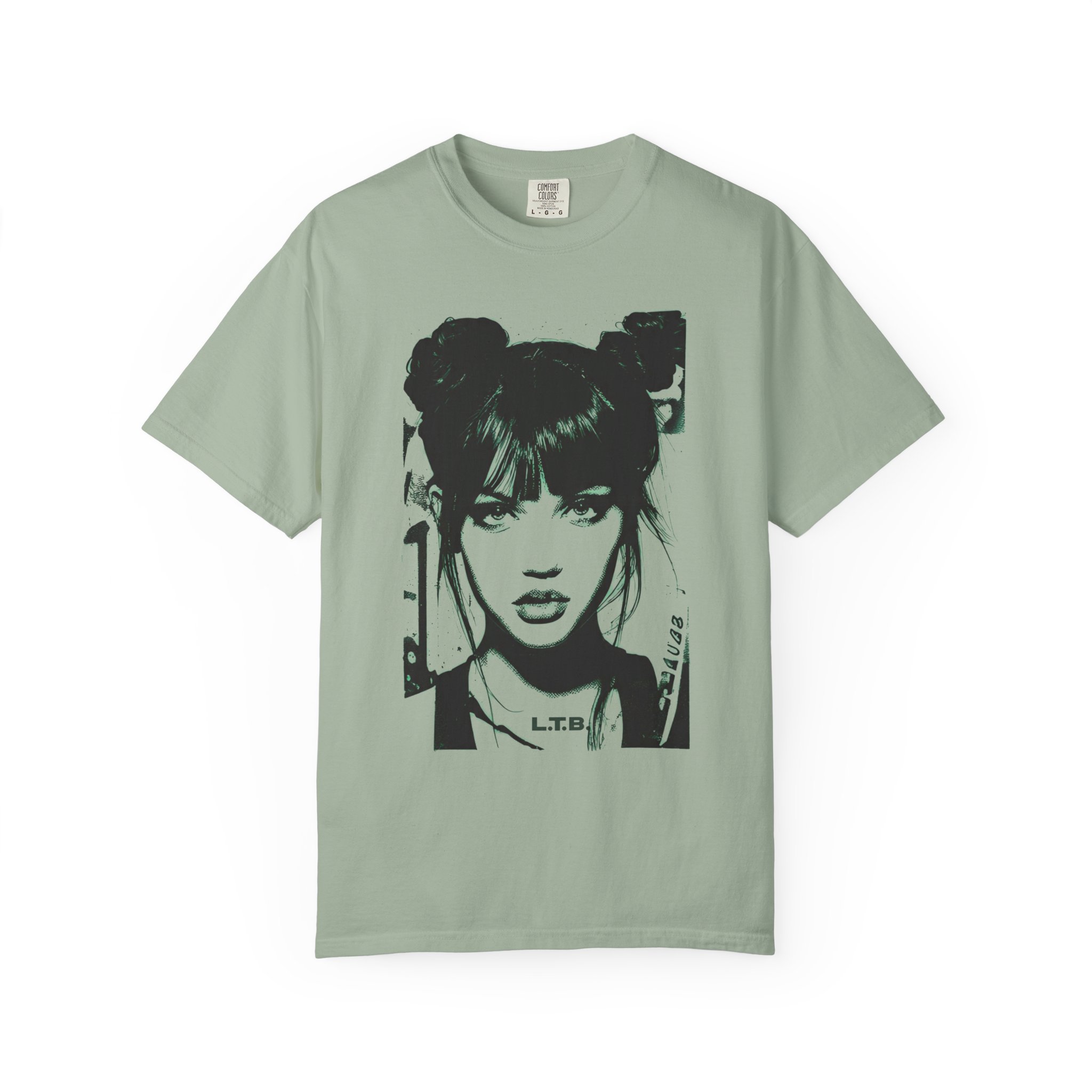 Graphic Portrait T‑Shirt — Black & White Femme Art Tee - Image 4