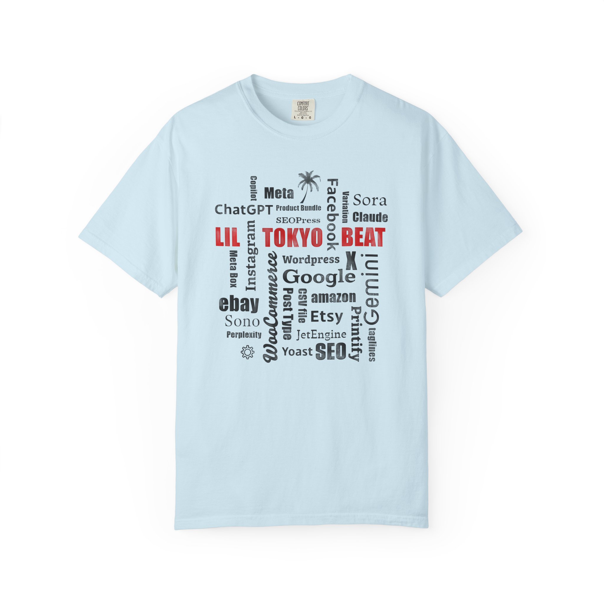 Tokyo Beat Word Cloud T-Shirt — Tech & SEO Graphic Tee, Letter Black - Image 8