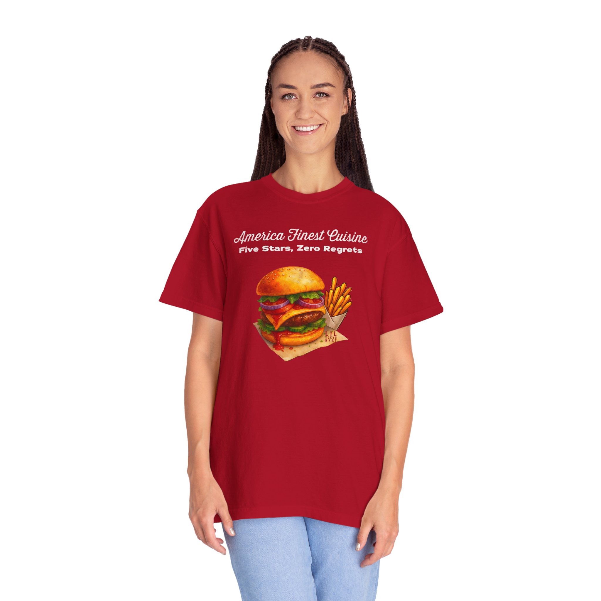 5-Star Burger T-Shirt | America Finest Cuisine Fast Food | Lil Tokyo Beat Streetwear, t0 - Image 2