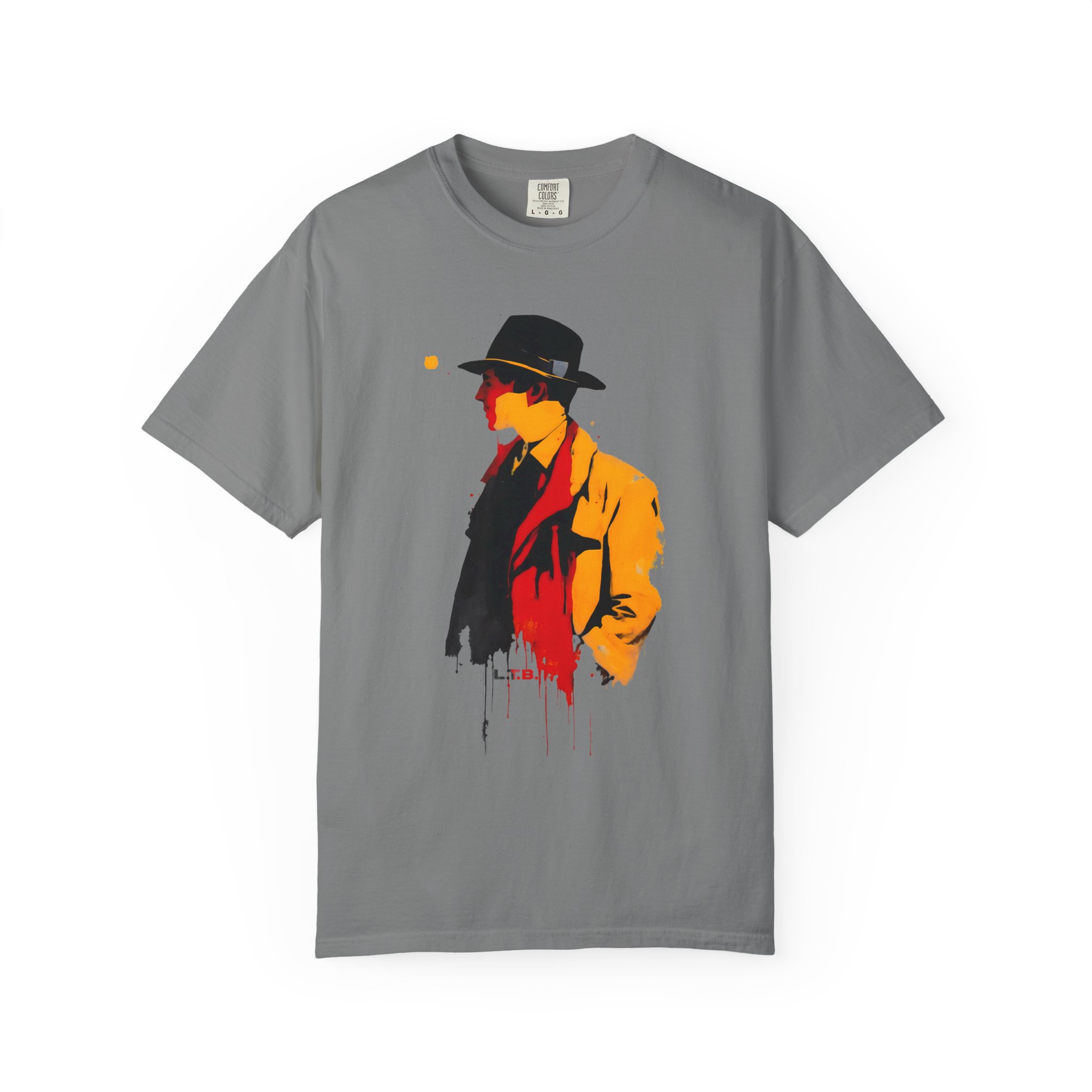Mystery Noir Street Art Tee — Stylized Fedora Silhouette T-Shirt - Image 4