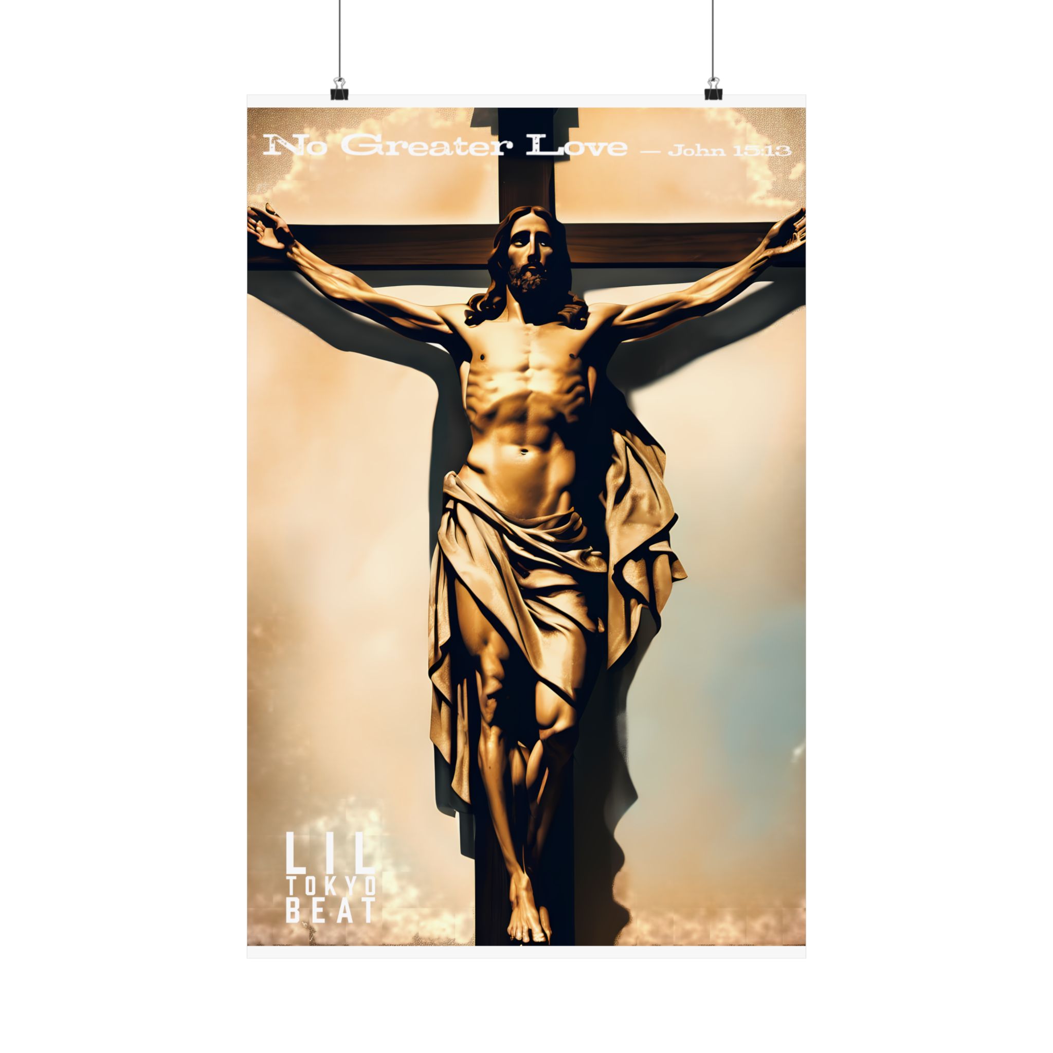 Crucifixion Matte Poster — "No Greater Love" John 15:13 Religious Wall Art - Image 12