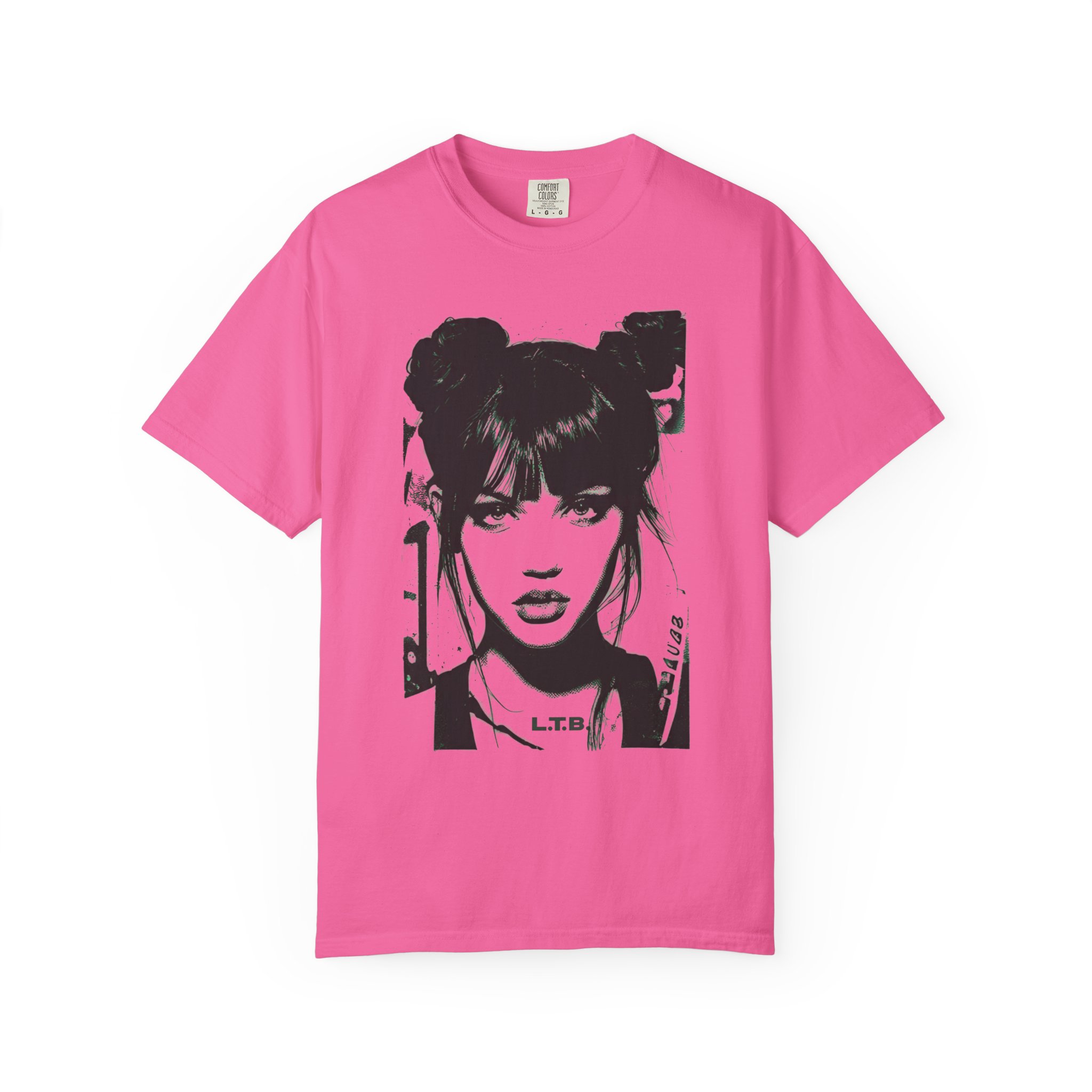 Graphic Portrait T‑Shirt — Black & White Femme Art Tee - Image 12