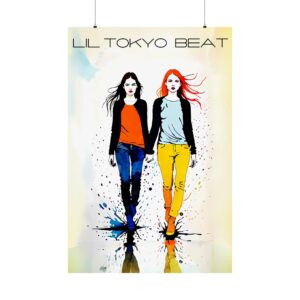 Bestie, Trendy Matte Vertical Poster, Lil Tokyo Beat Art, Modern Wall Decor, Chic Home Style, Perfect Gift for Her, Fashion Illustration