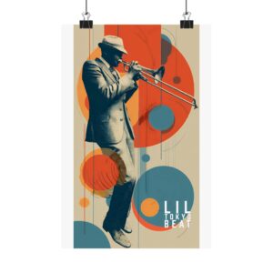 Tokyo Jazz Trombone Poster — Modern Retro Music Wall Art