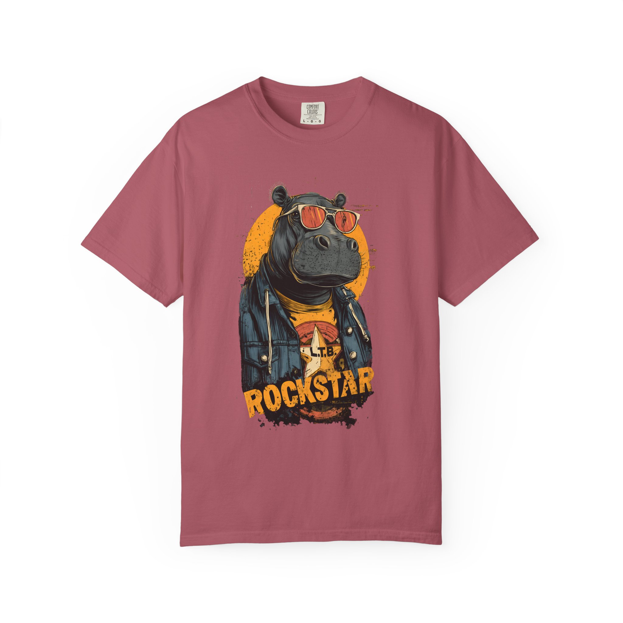 Rockstar Hippo Graphic T-Shirt — Cool Animal Music Tee - Image 14