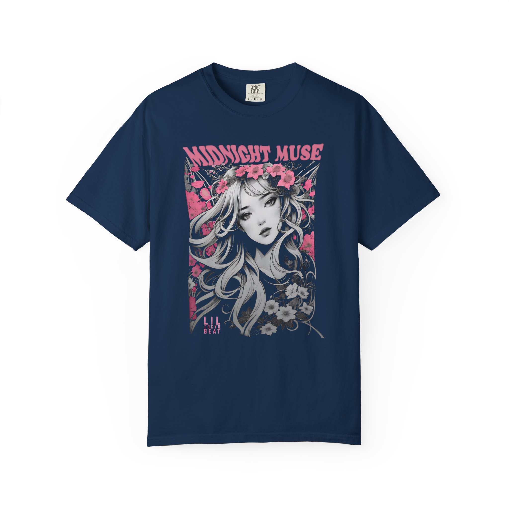 Midnight Muse Gothic Anime T-Shirt – Dark Floral Girl Art Tee by LilTokyoBeat - Image 6