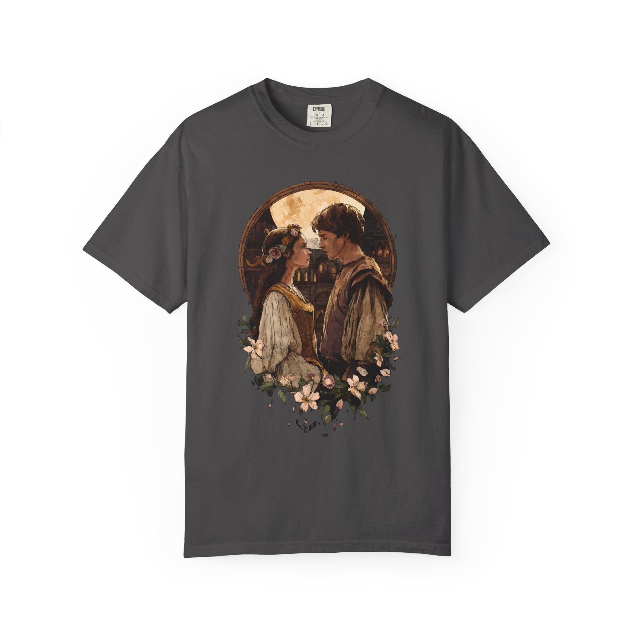 Vintage Romantic Art T-Shirt — Classic Lovers Portrait Valentine Tee - Image 9