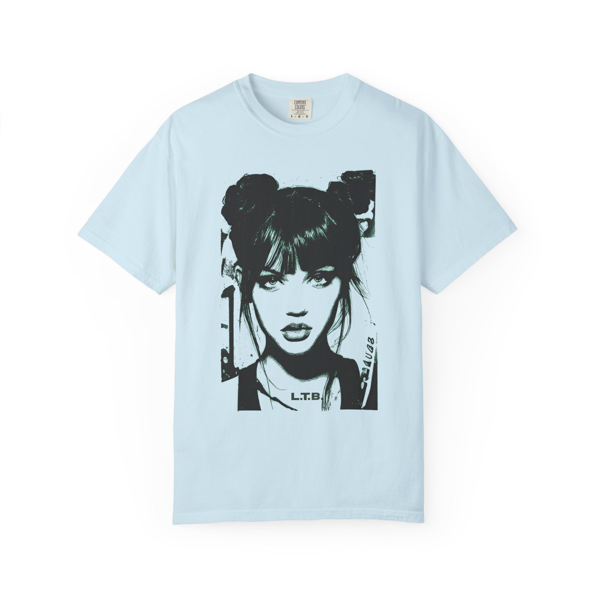 Graphic Portrait T‑Shirt — Black & White Femme Art Tee - Image 9