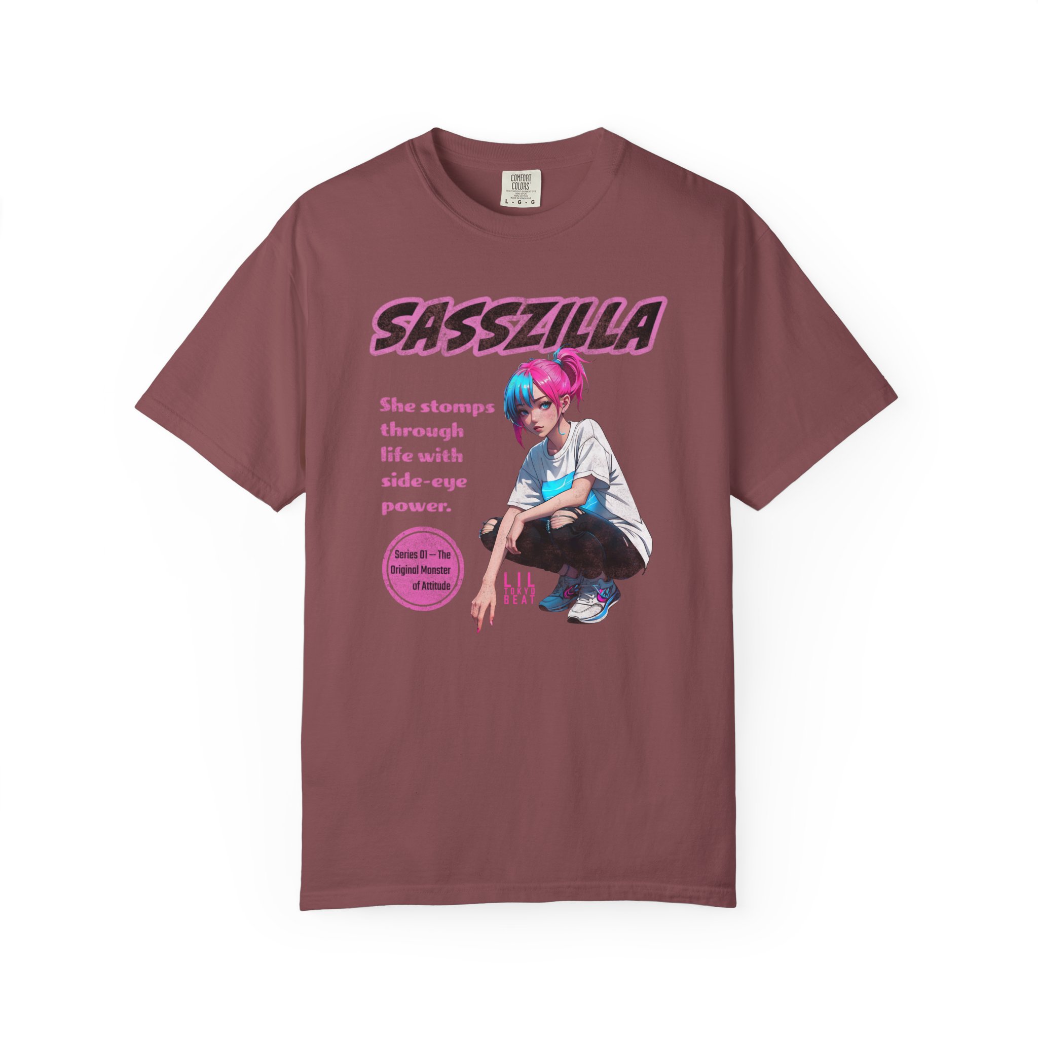 SASSZILLA Streetwear T-Shirt – Bold Anime Girl Power Graphic Tee, Series #1 - Image 3