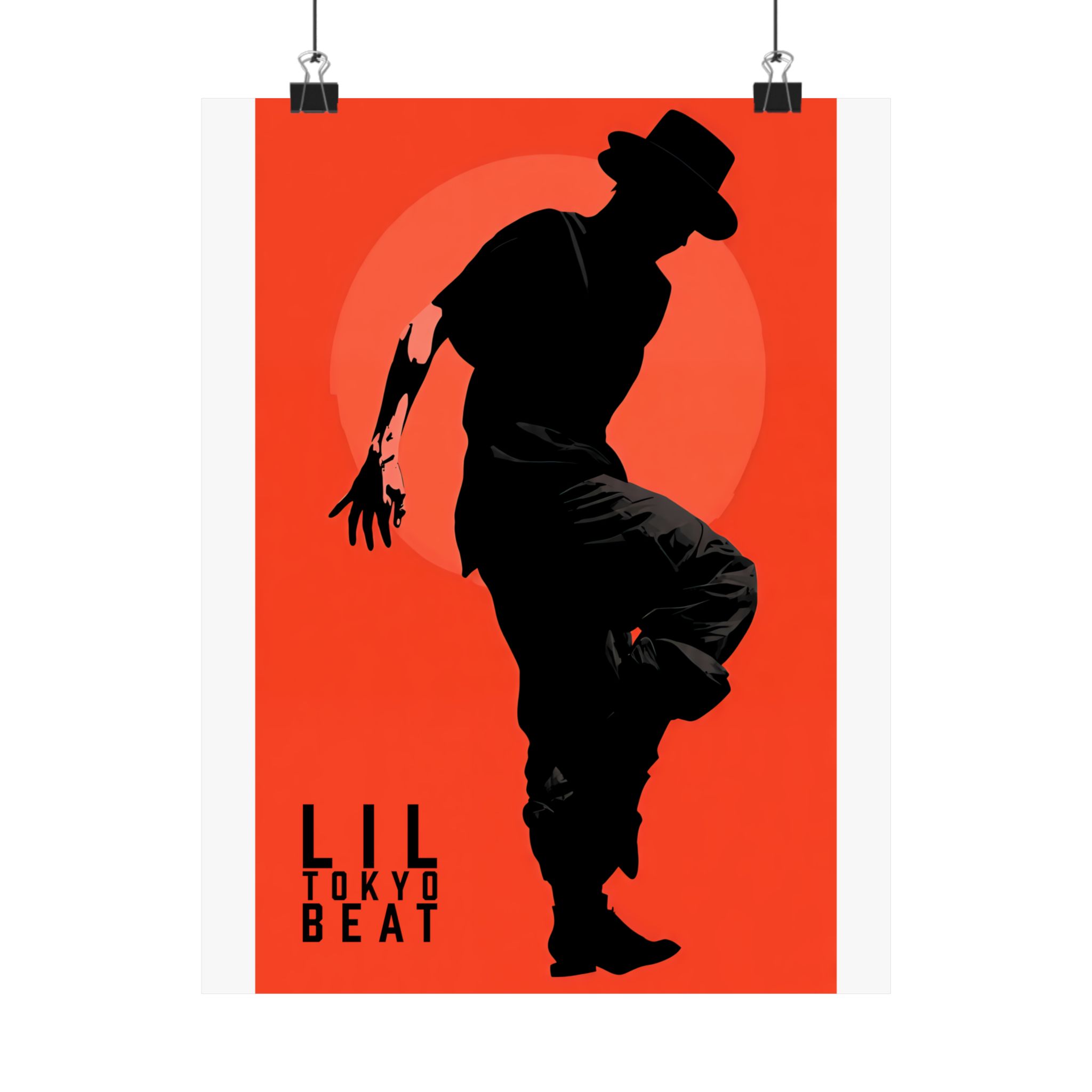 Modern Street Dancer Silhouette Poster | Bold Red Wall Art Print - Image 2