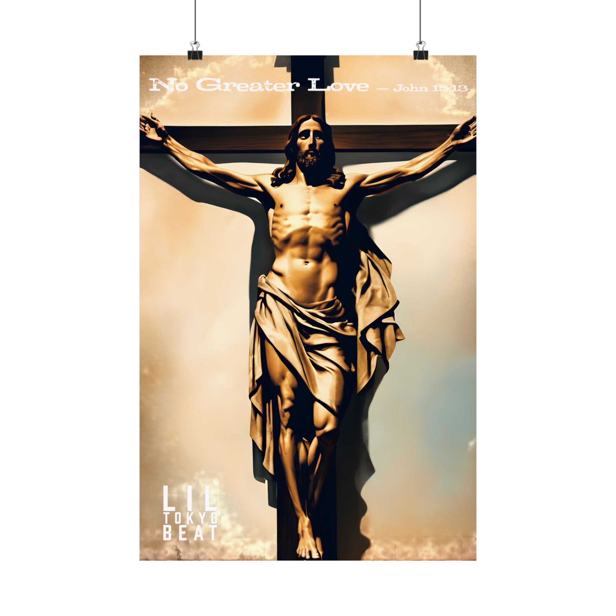 Crucifixion Matte Poster — "No Greater Love" John 15:13 Religious Wall Art - Image 8