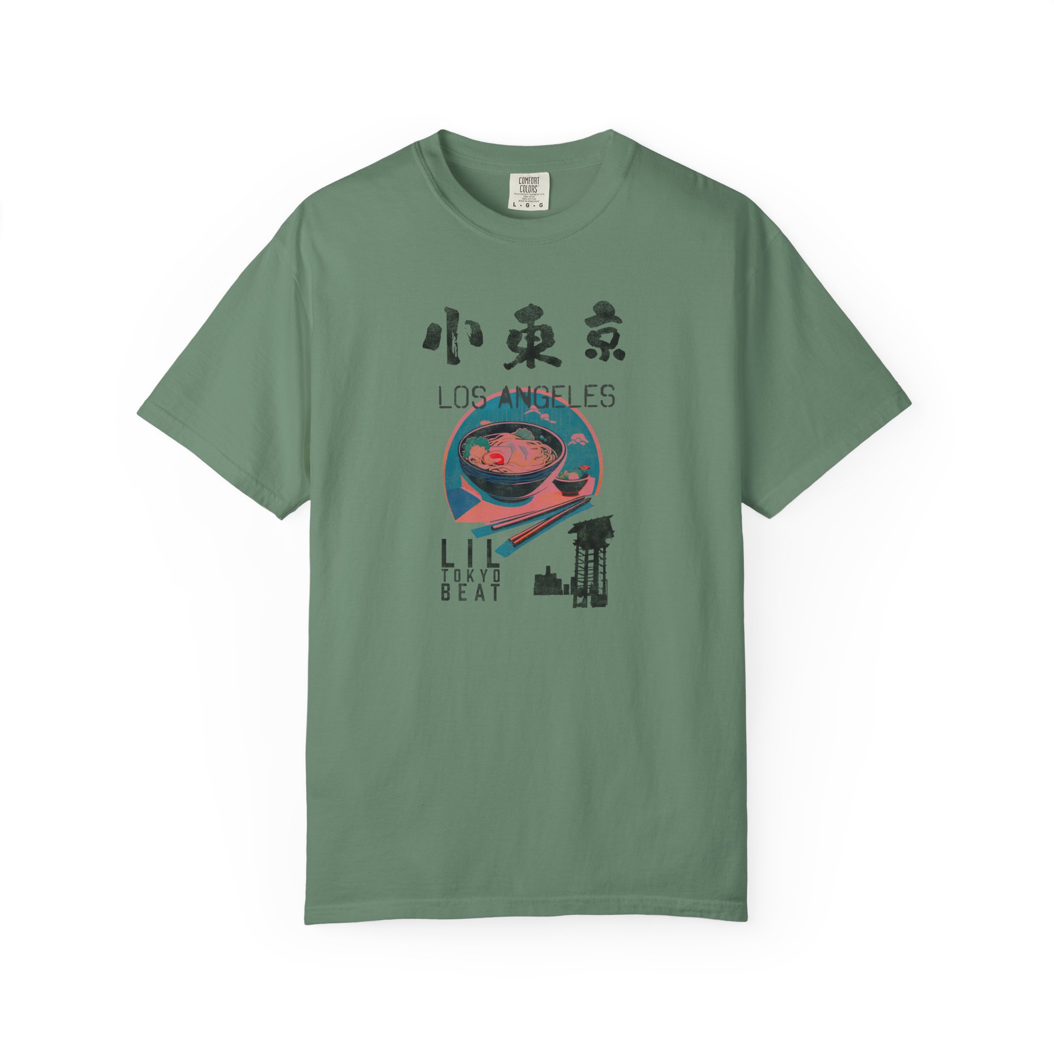 Little Tokyo LA Tee, Endangered Landmark Awareness Tshirt, Unisex Tee, Garment-Dyed Shirt, Vintage Japanese Design, t7 - Image 4