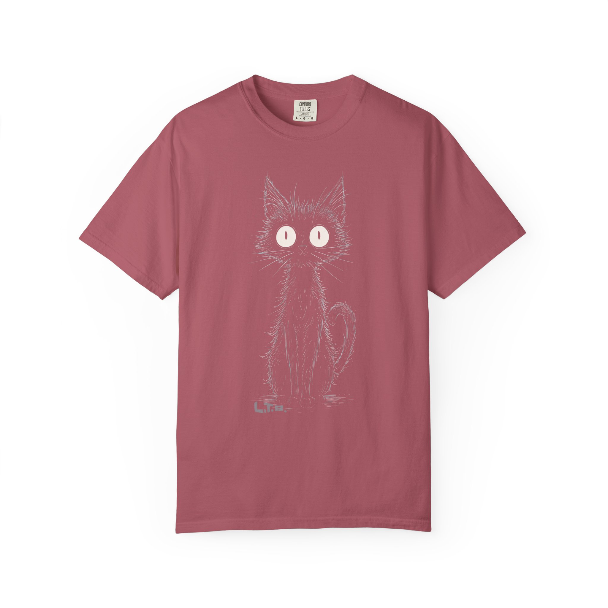 Cat Sketch T-Shirt — Cute Wide-Eyed Kitty Graphic Tee - Image 11