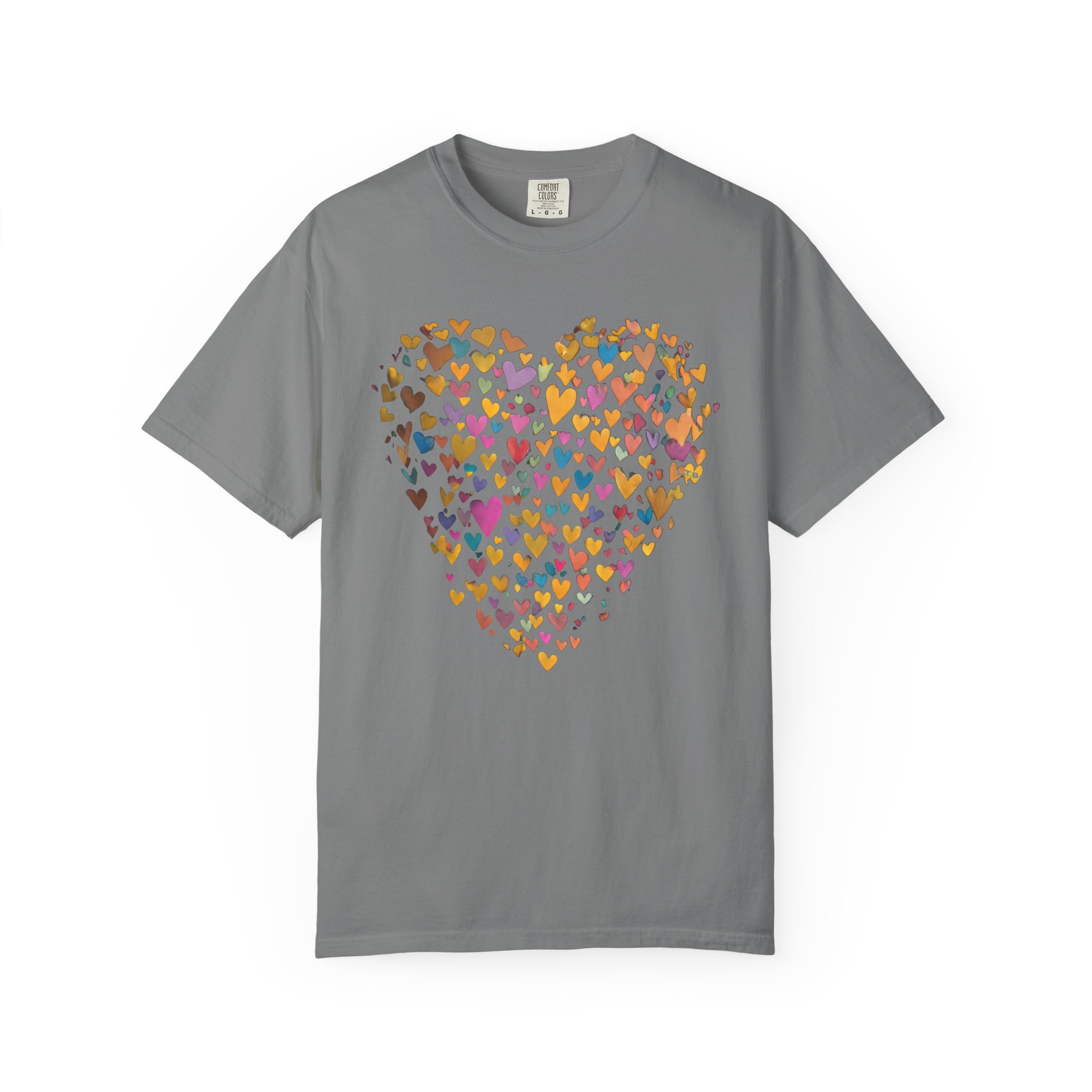 Colorful Heart Collage T-Shirt – Cute Valentine Love Art Tee Gift - Image 4